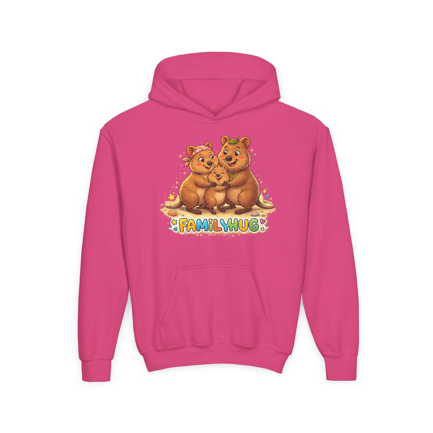 Family Hug Quokka Youth Heavy Blend Hooded Sweatshirt