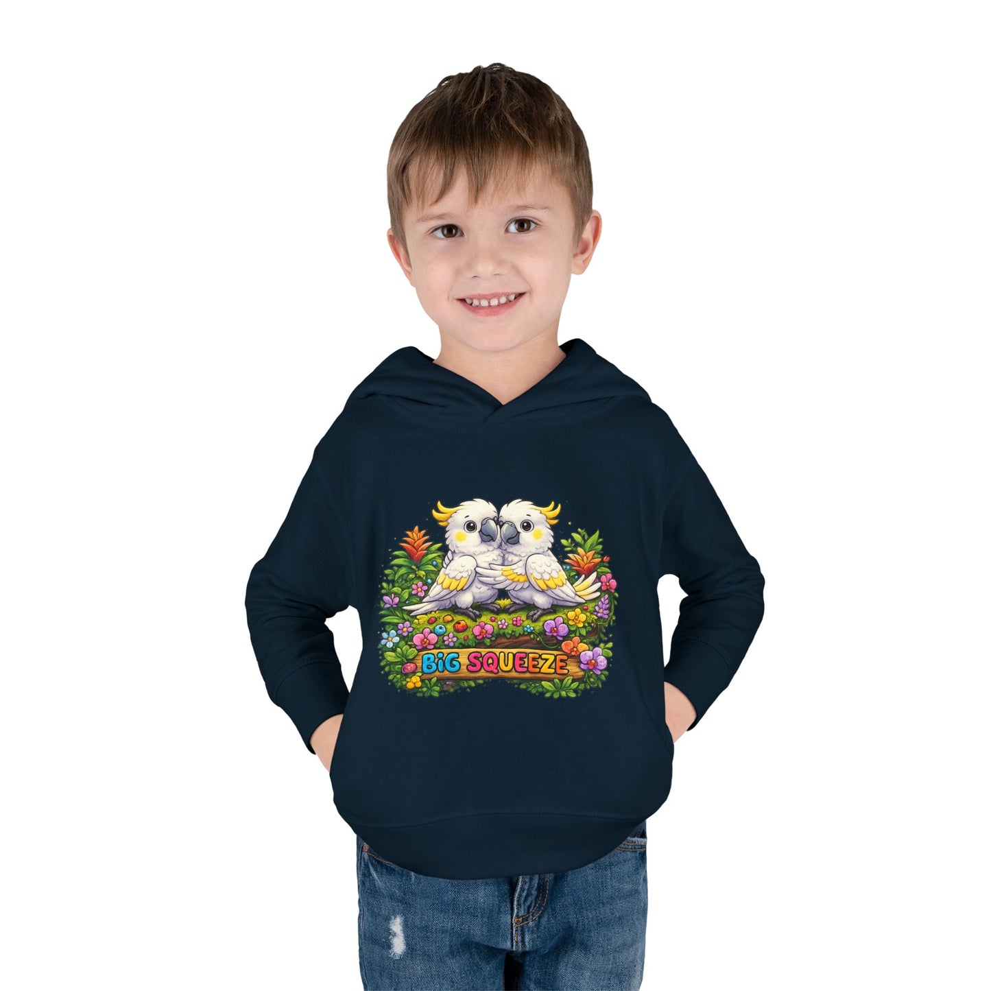 Big Squeeze Cockatoo Toddler Pullover Fleece Hoodie