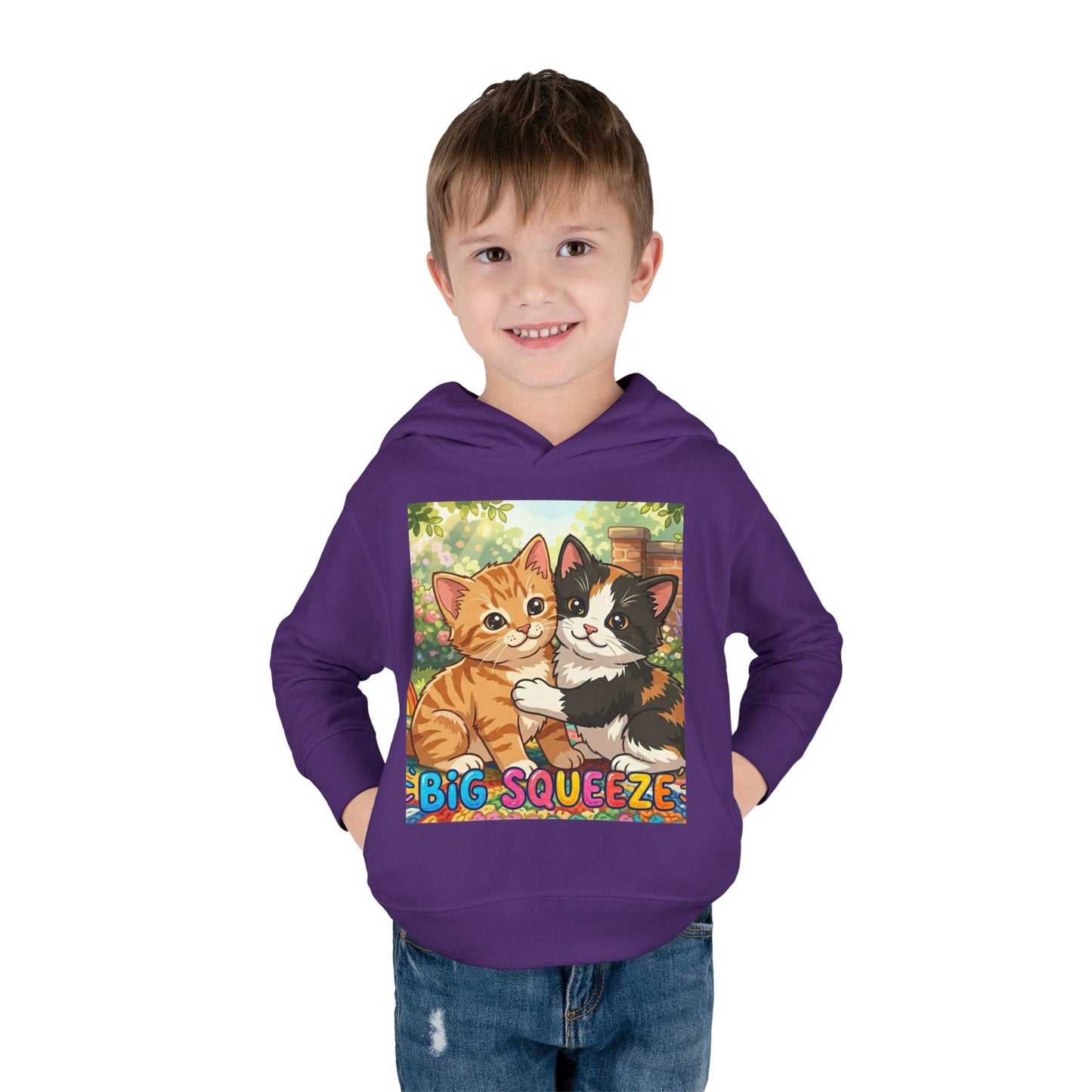 Big Squeeze Kitten Toddler Pullover Fleece Hoodie