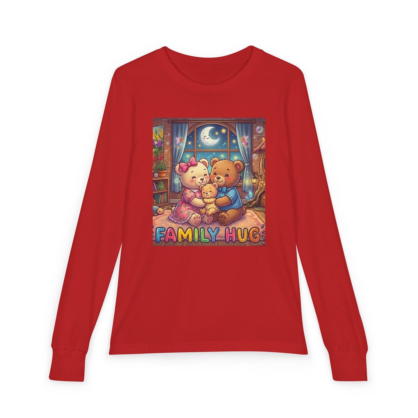 Family Hug Teddy Youth Jersey Long Sleeve Tee