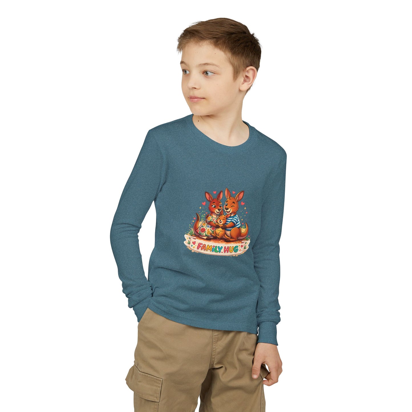 Family Hug Kangaroo Youth Jersey Long Sleeve Tee