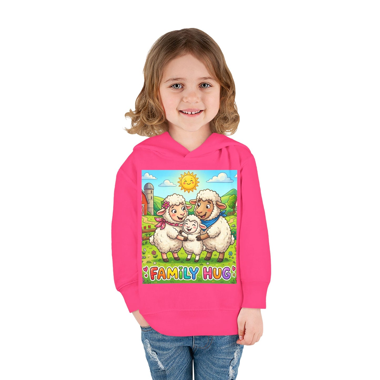 Family Hug Lamb Toddler Pullover Fleece Hoodie