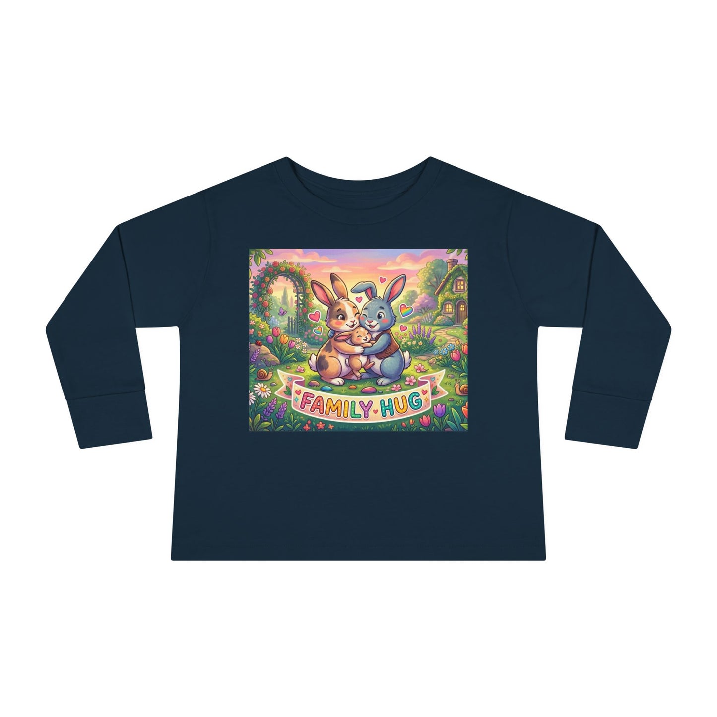 Family Hug Bunny Toddler Long Sleeve Tee