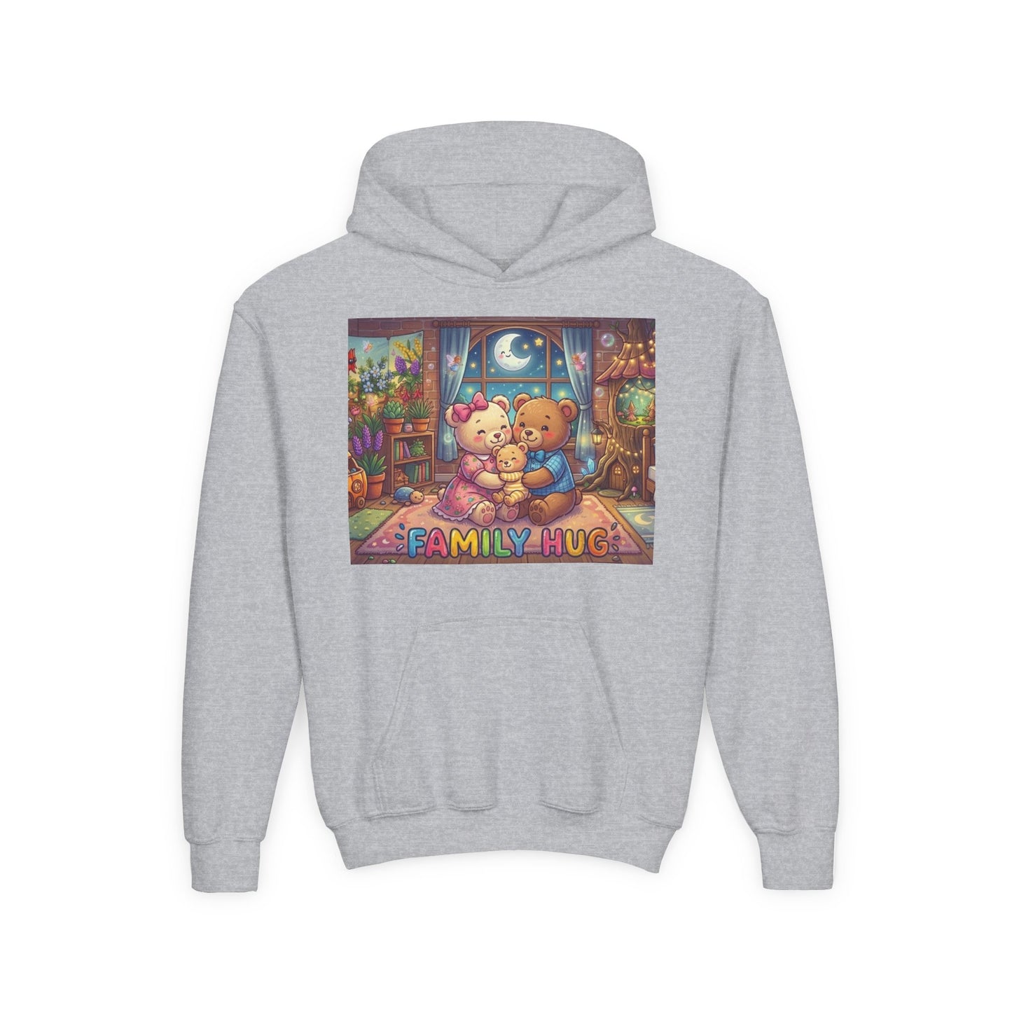 Family Hug Teddy Youth Heavy Blend Hooded Sweatshirt