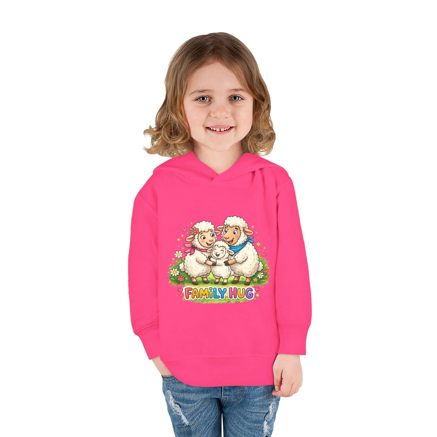 Family Hug Lamb Toddler Pullover Fleece Hoodie
