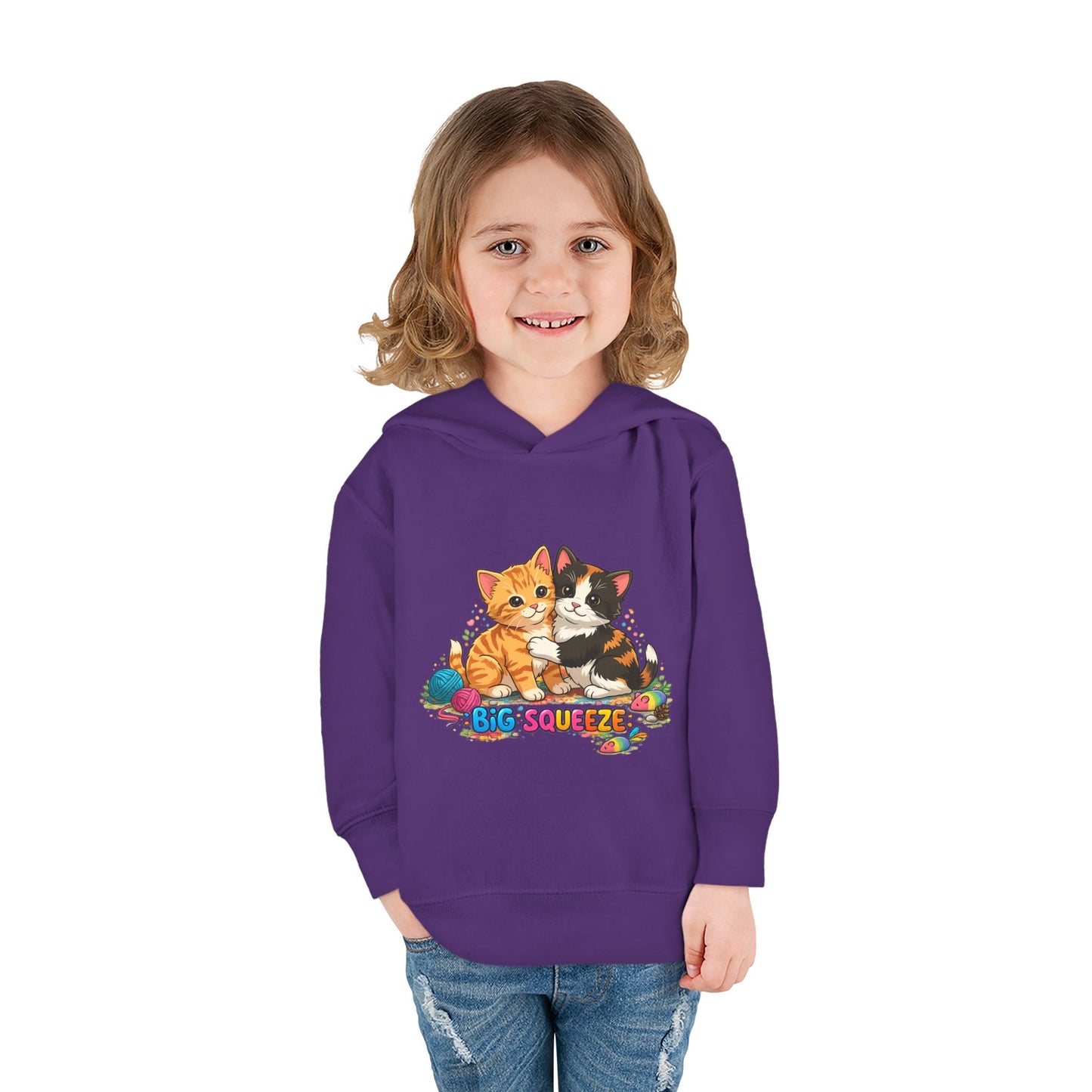 Big Squeeze Kitten Toddler Pullover Fleece Hoodie