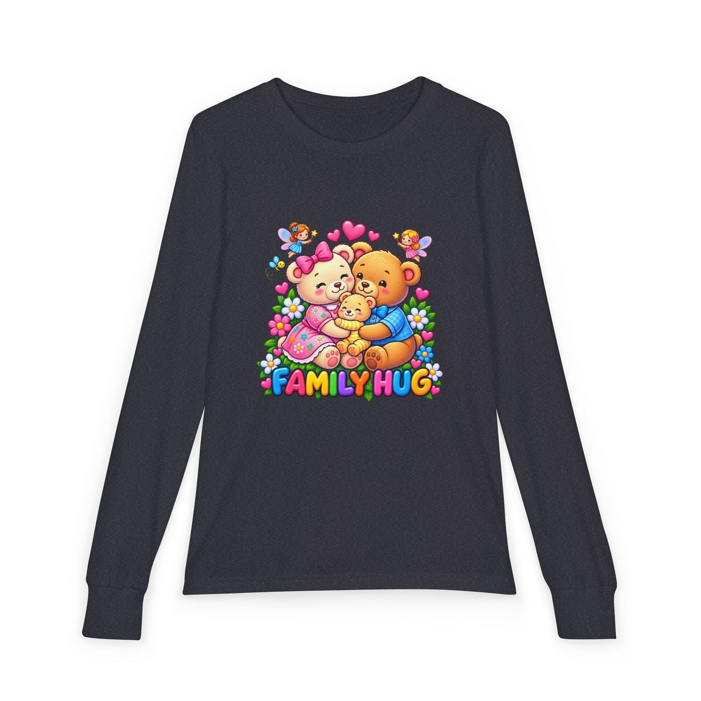 Family Hug Teddy Youth Jersey Long Sleeve Tee
