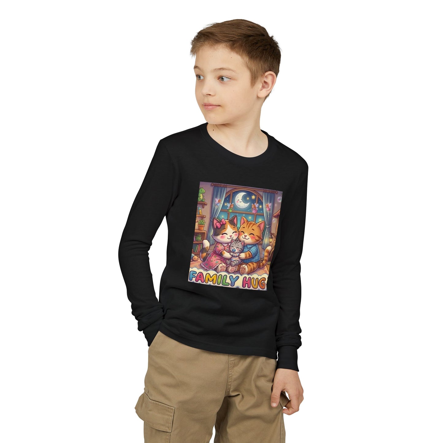 Family Hug Kitten Youth Jersey Long Sleeve Tee