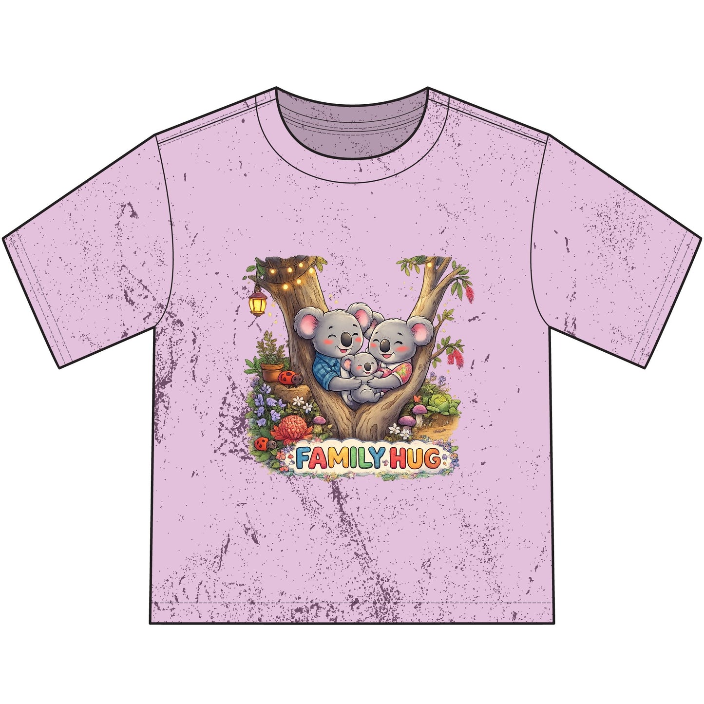 Family Hug Koala Heavyweight Color Blast Youth T-Shirt