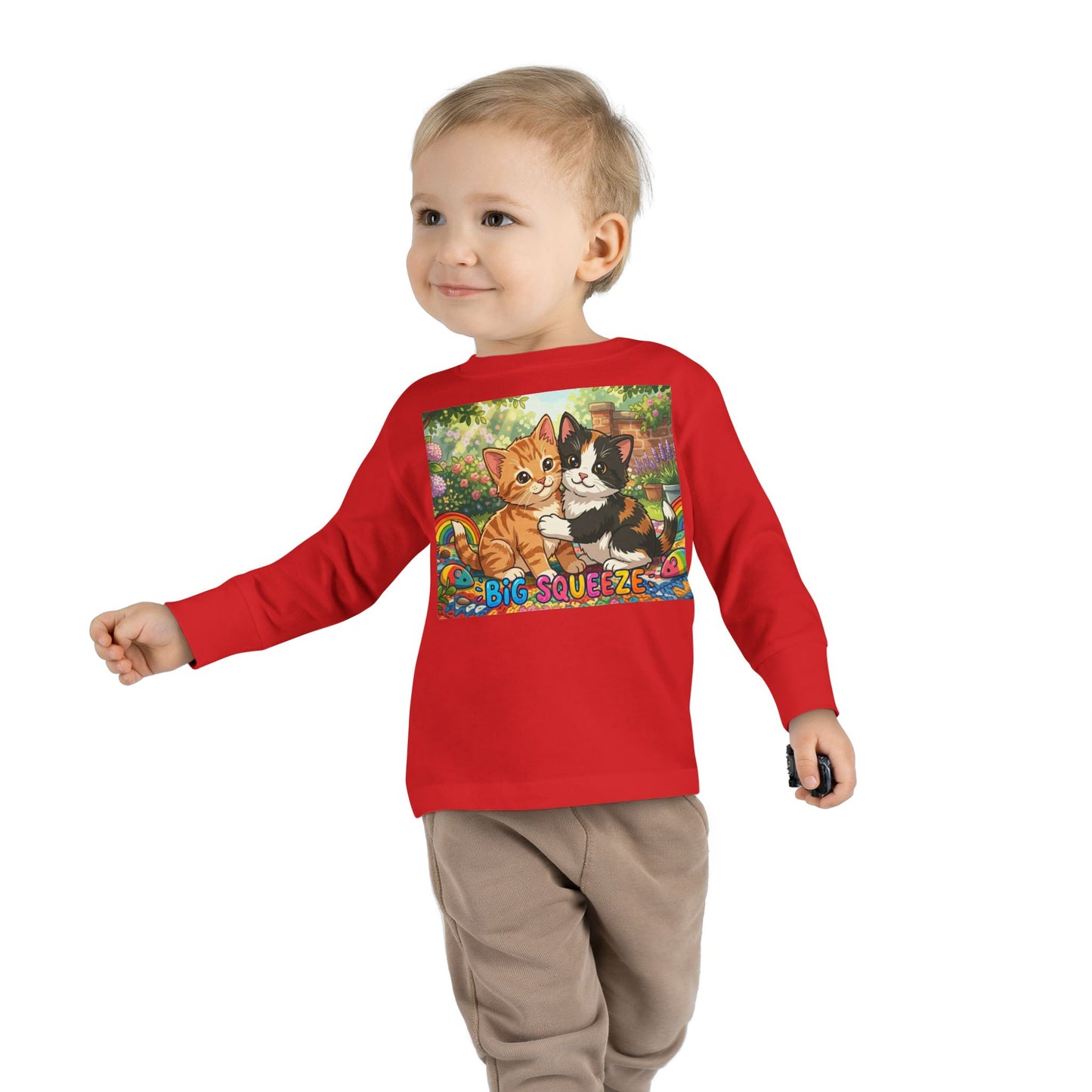 Big Squeeze Kitten Toddler Long Sleeve Tee