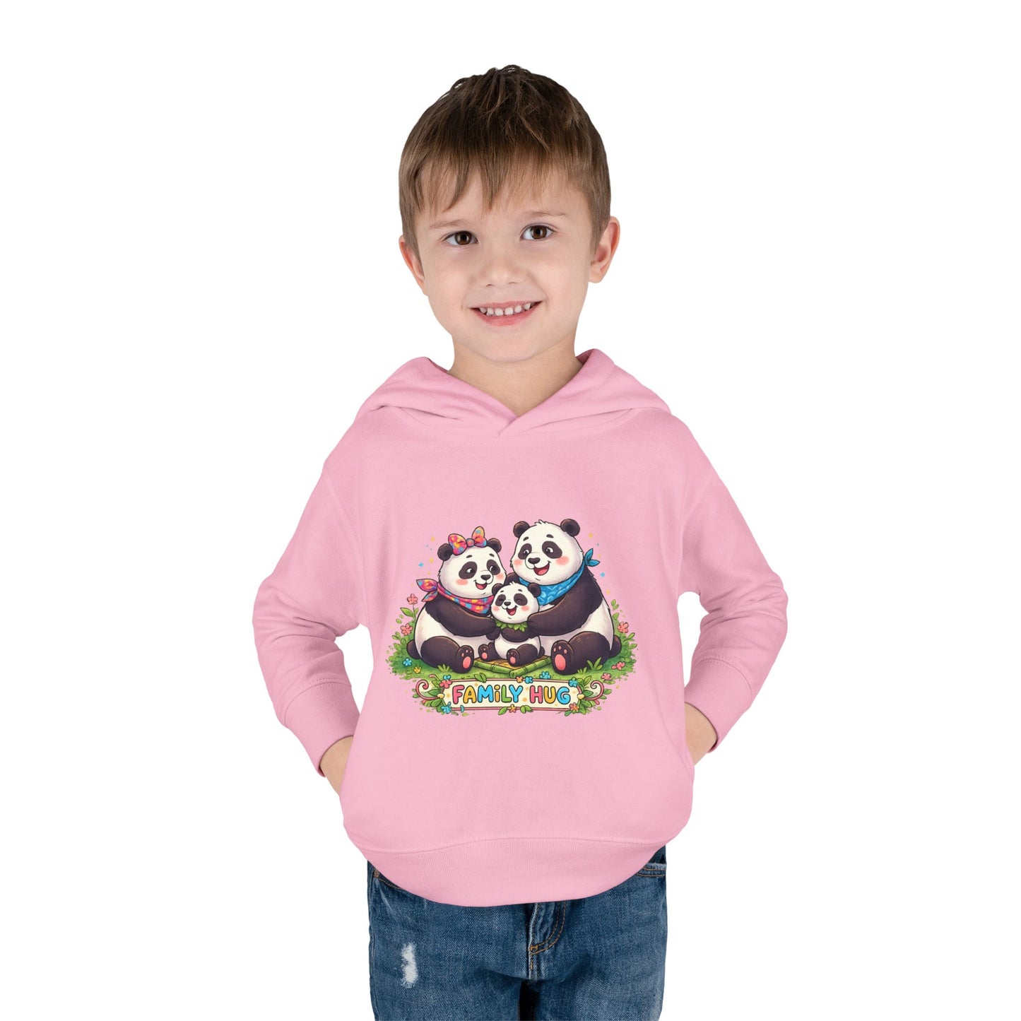 Family Hug Panda Toddler Pullover Fleece Hoodie