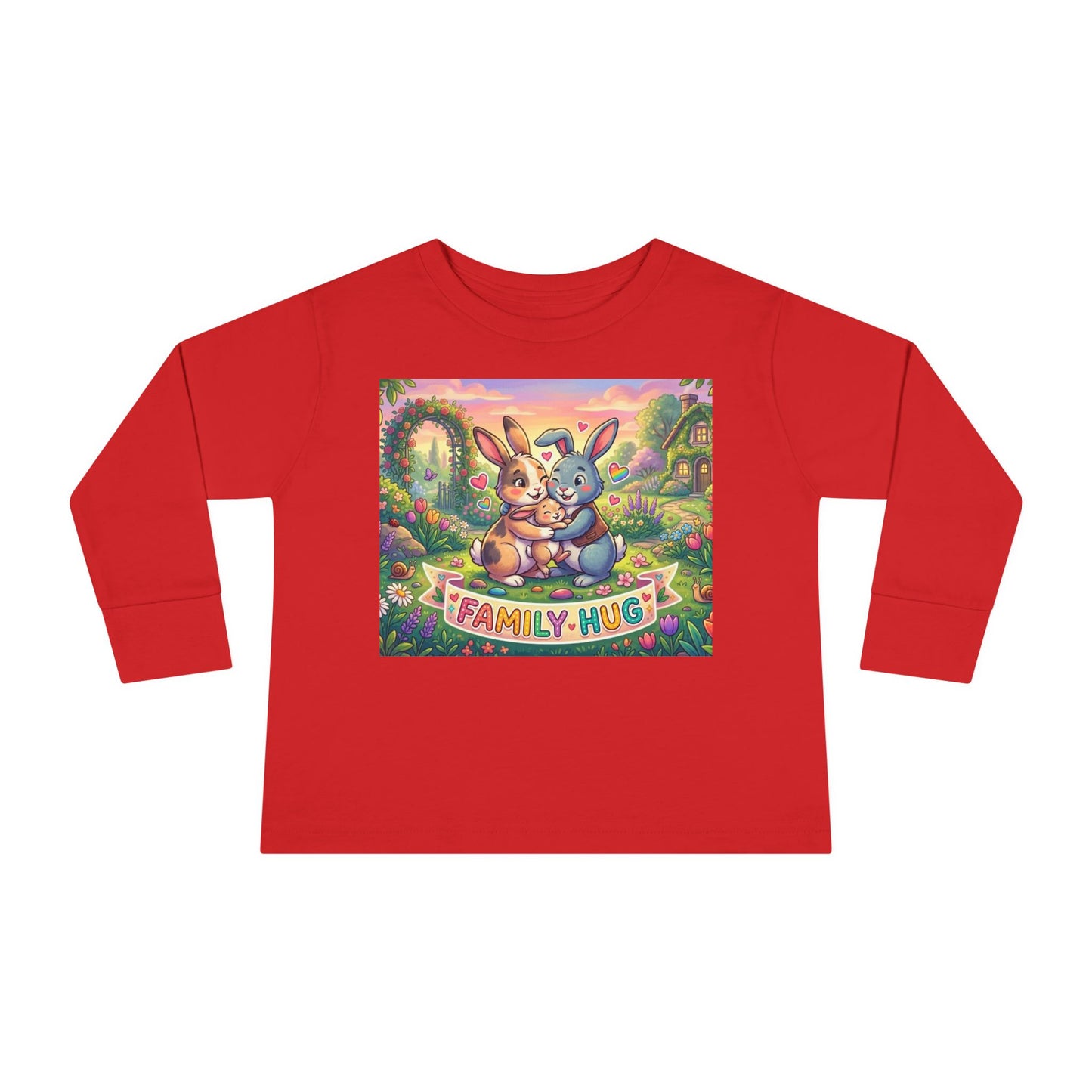 Family Hug Bunny Toddler Long Sleeve Tee