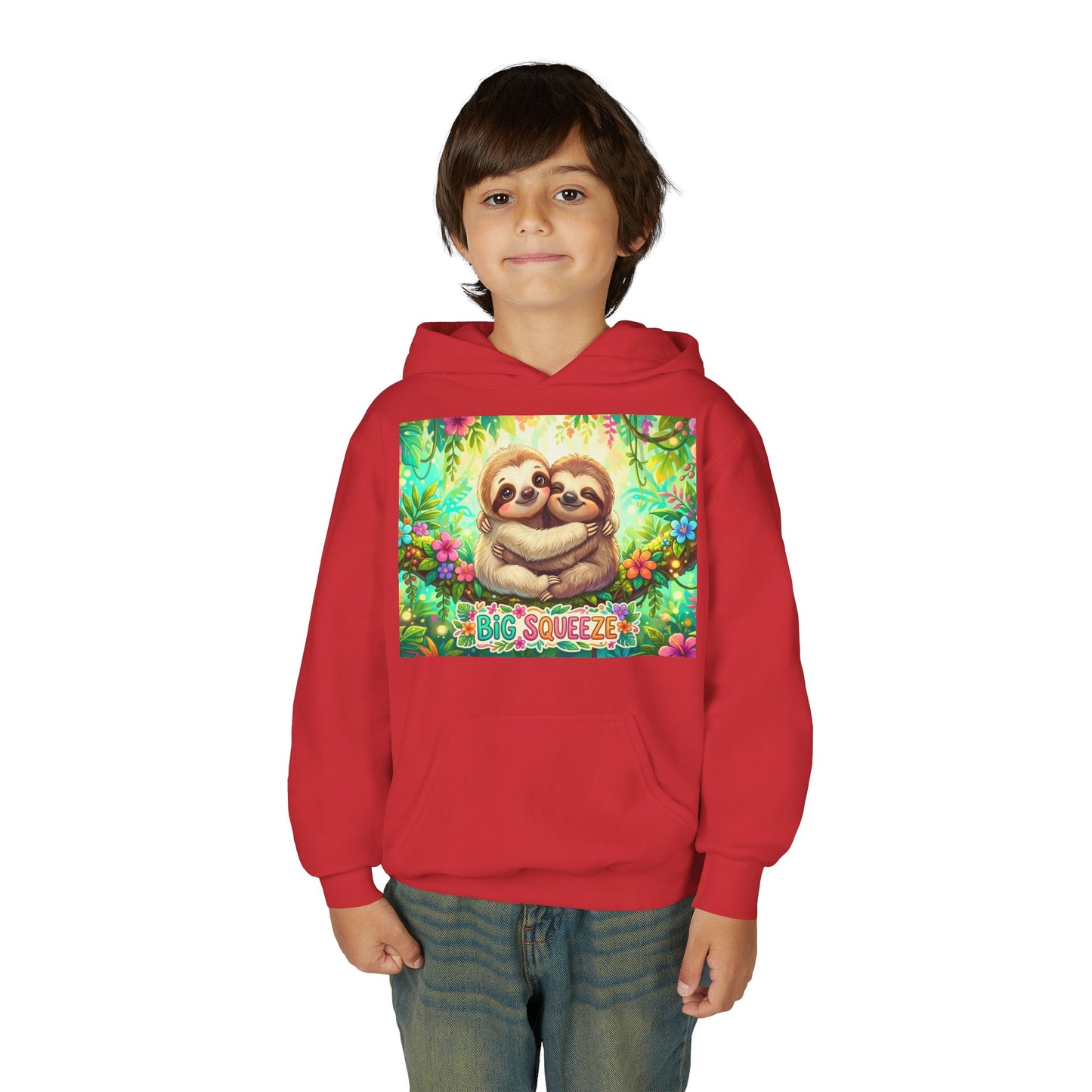 Big Squeeze Sloth Youth Heavy Blend Hooded Sweatshirt