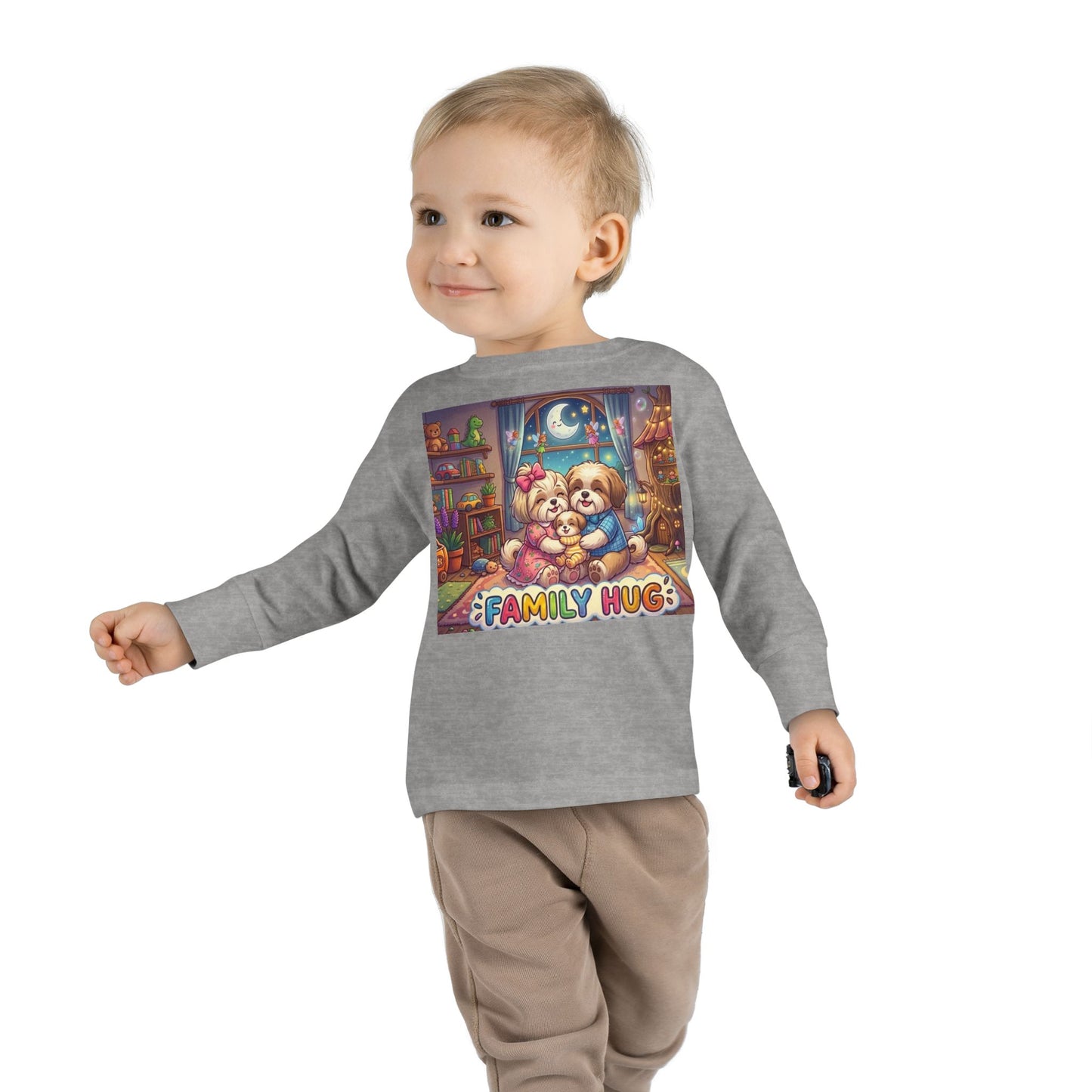 Family Hug Shih Tzu Toddler Long Sleeve Tee