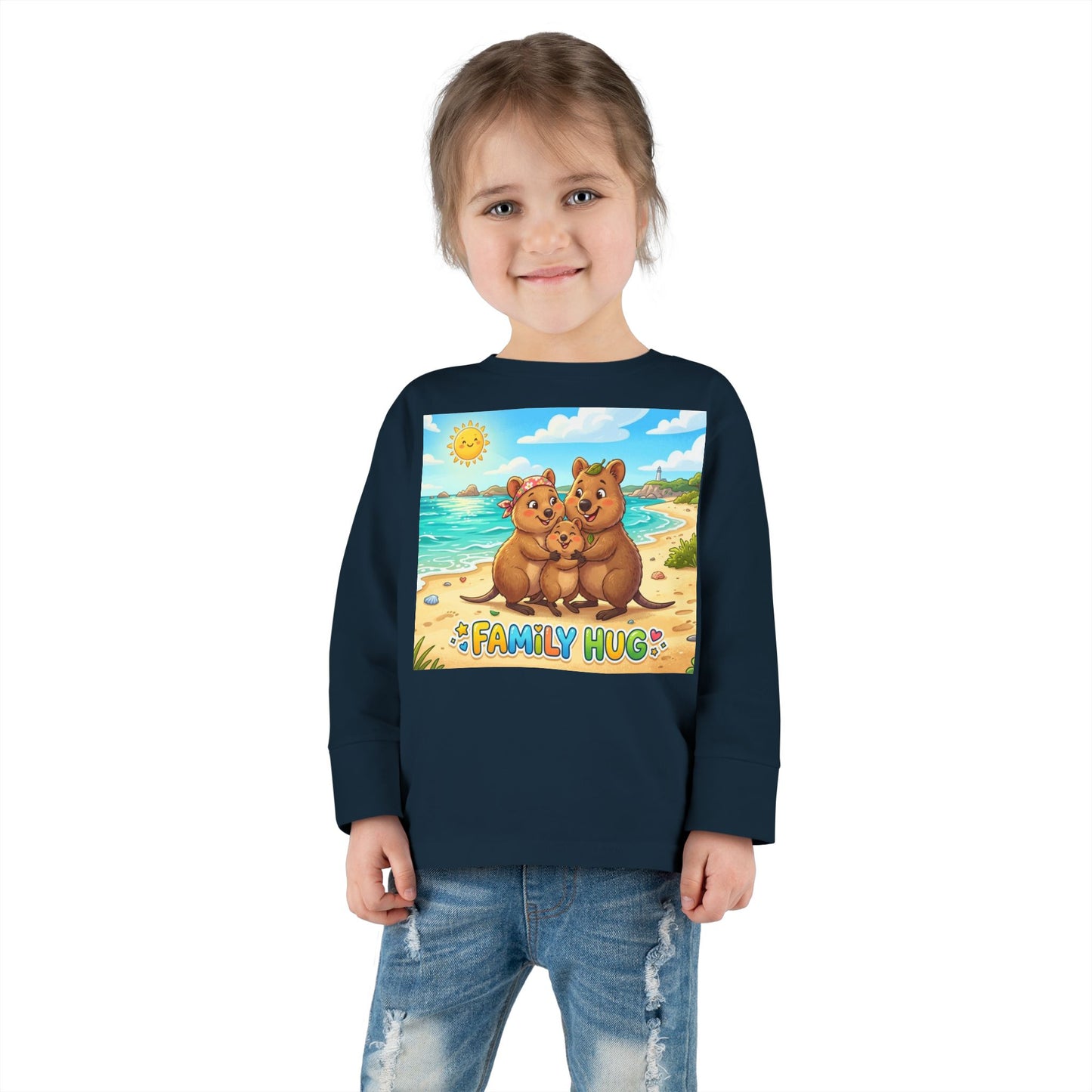Family Hug Quokka Toddler Long Sleeve Tee