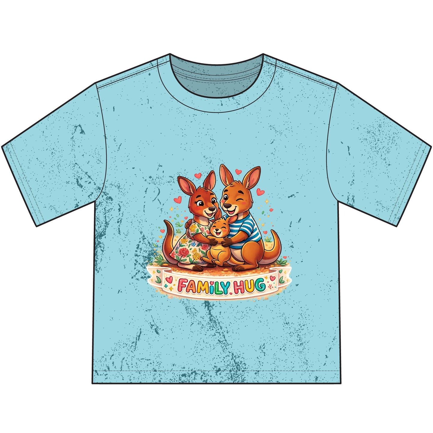 Family Hug Kangaroo Heavyweight Color Blast Youth T-Shirt