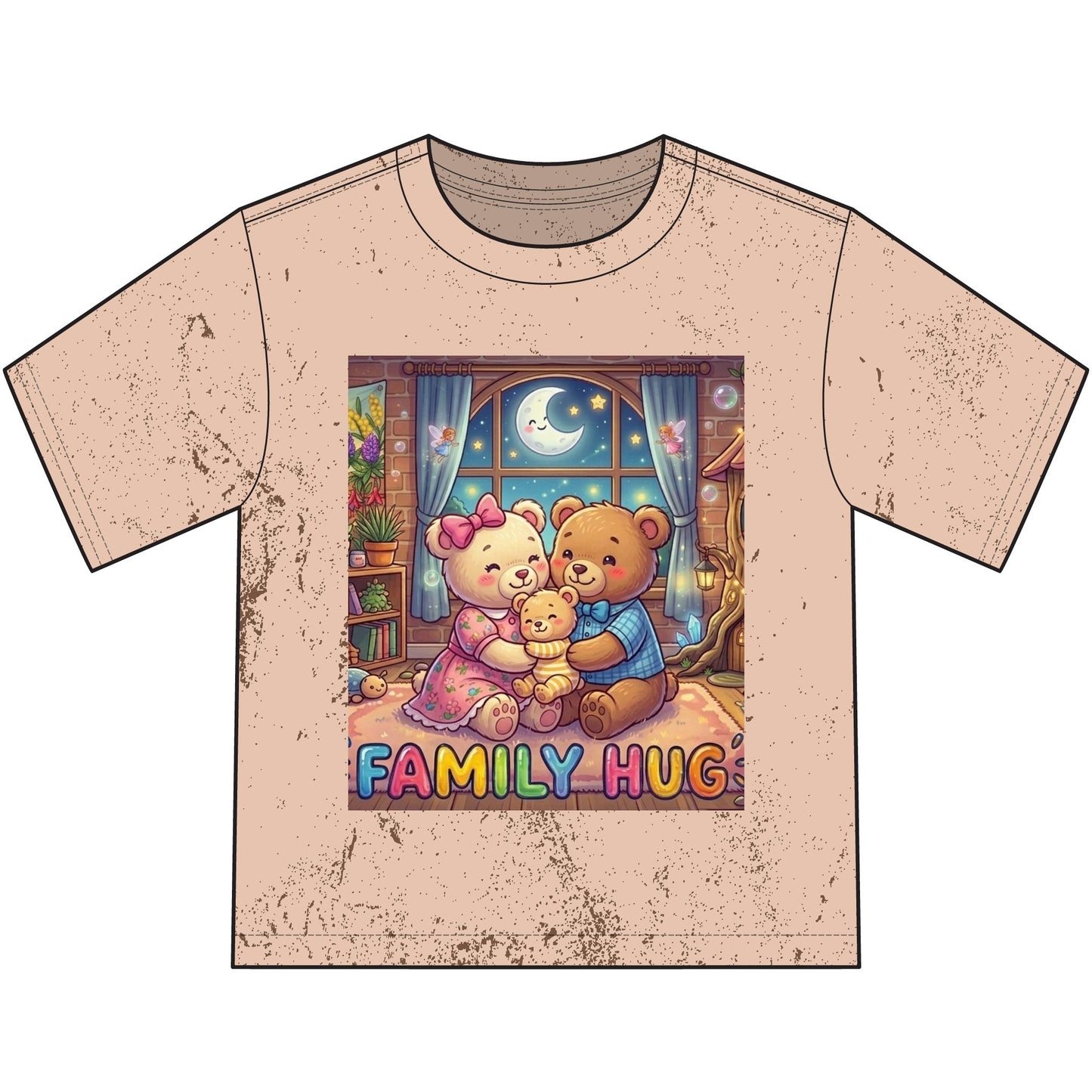Family Hug Teddy Heavyweight Color Blast Youth T-Shirt