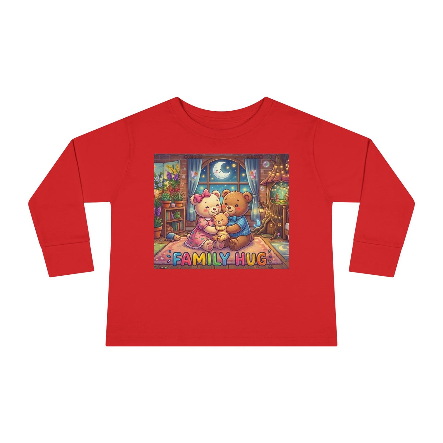 Family Hug Teddy Toddler Long Sleeve Tee
