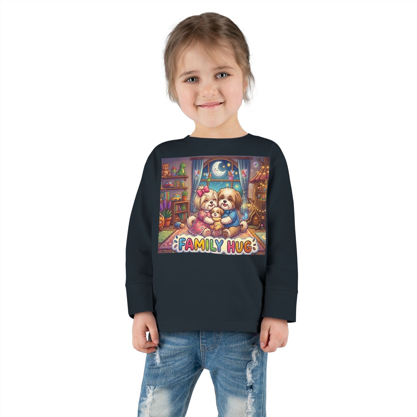 Family Hug Shih Tzu Toddler Long Sleeve Tee