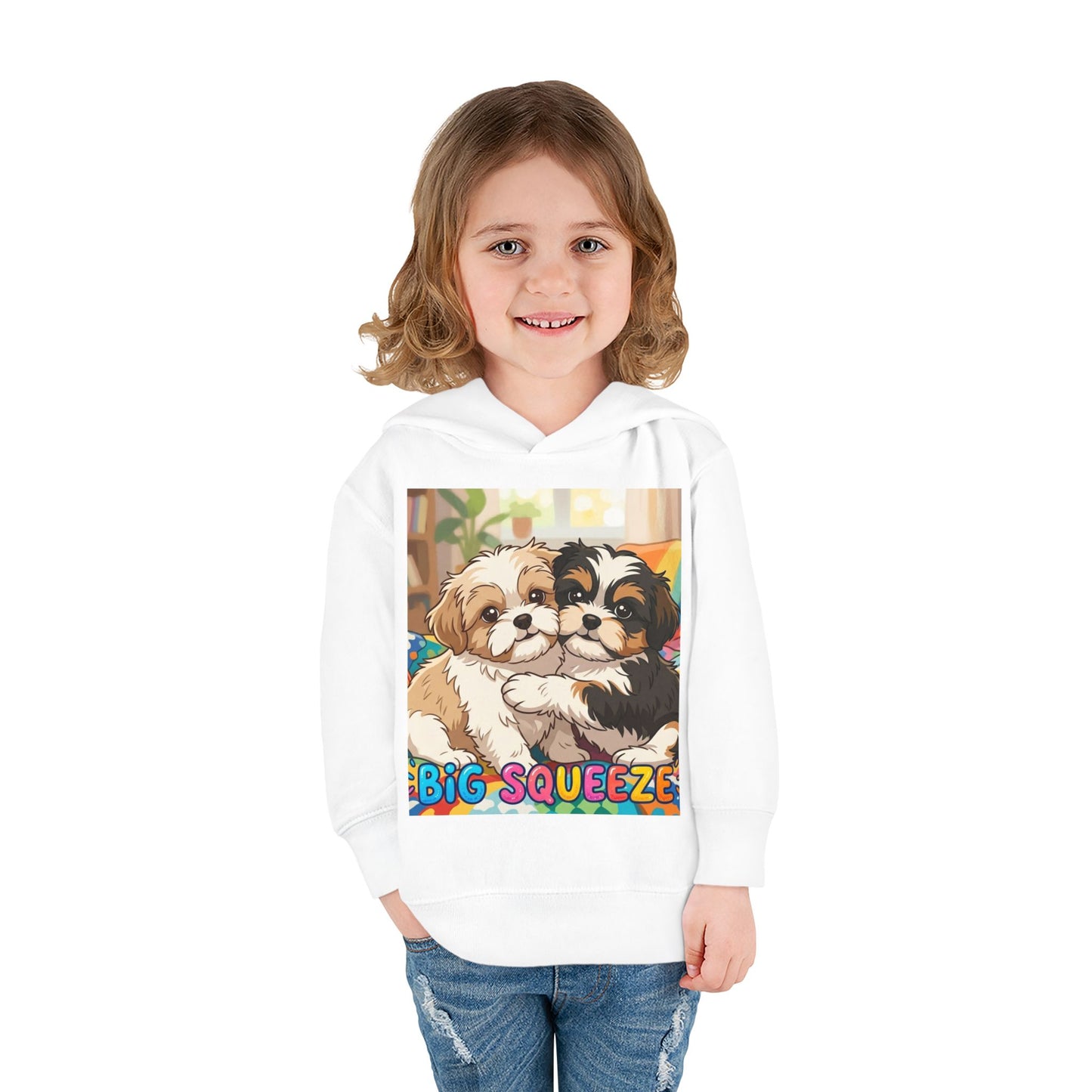 Big Squeeze Shih Tzu Toddler Pullover Fleece Hoodie