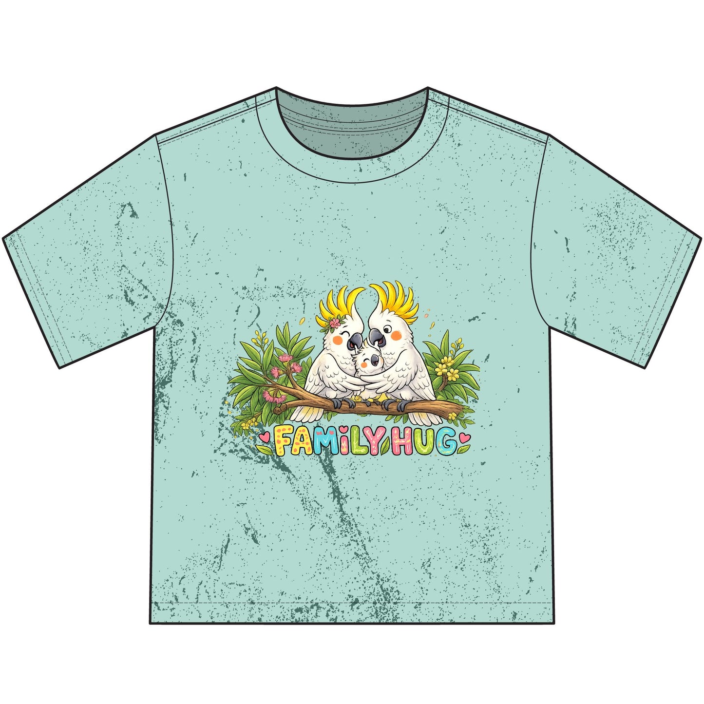Family Hug Cockatoo Heavyweight Color Blast Youth T-Shirt