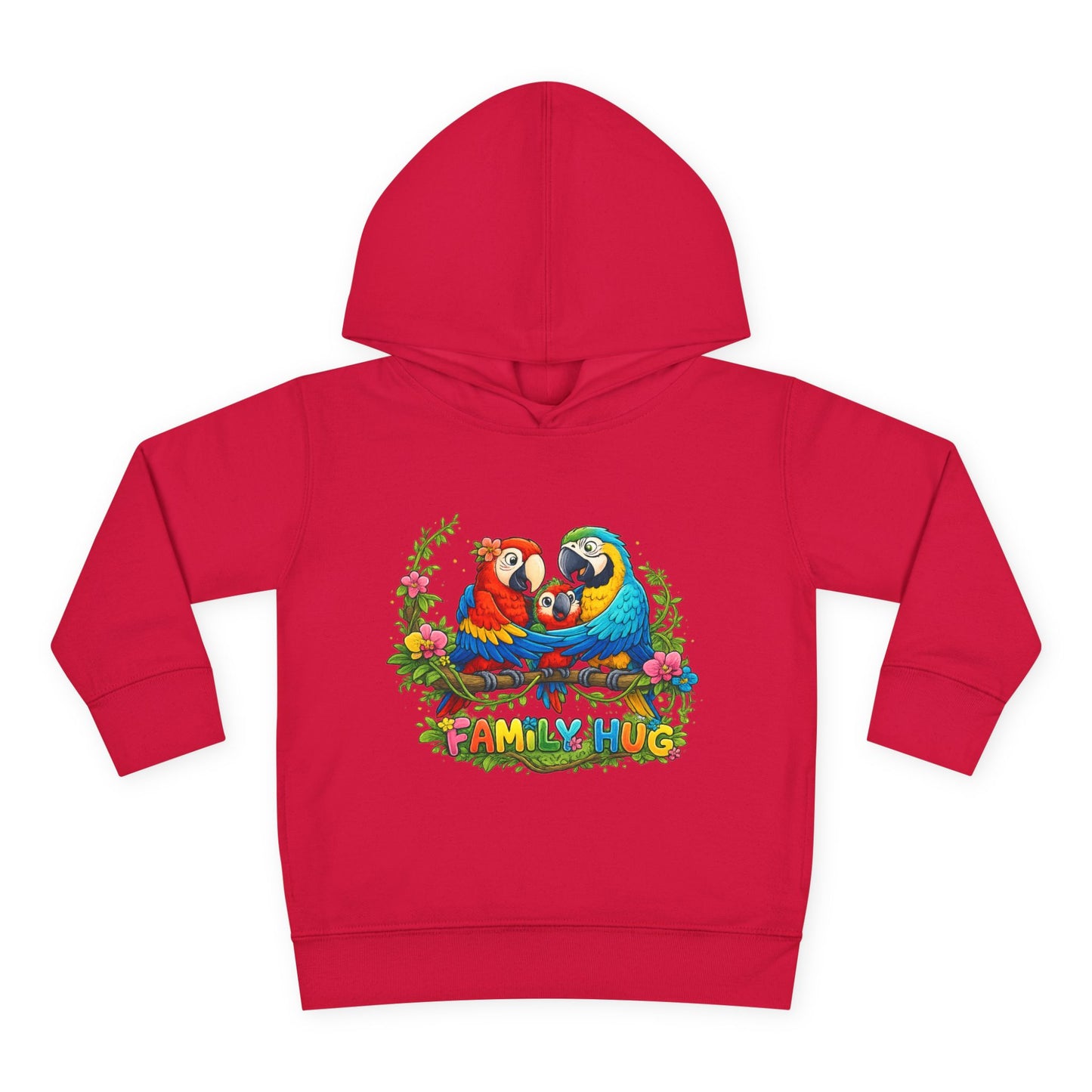 Family Hug Macaw Toddler Pullover Fleece Hoodie