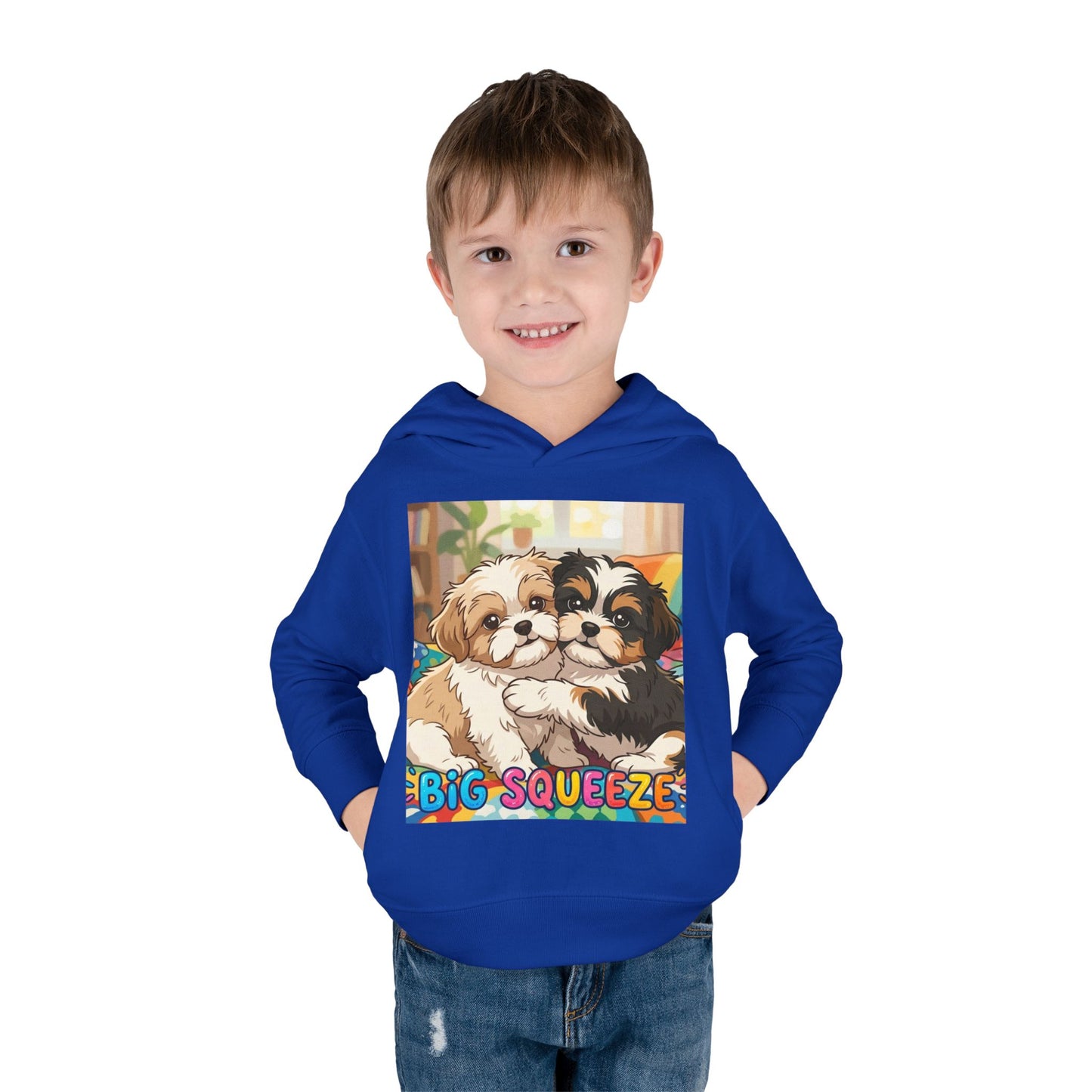 Big Squeeze Shih Tzu Toddler Pullover Fleece Hoodie