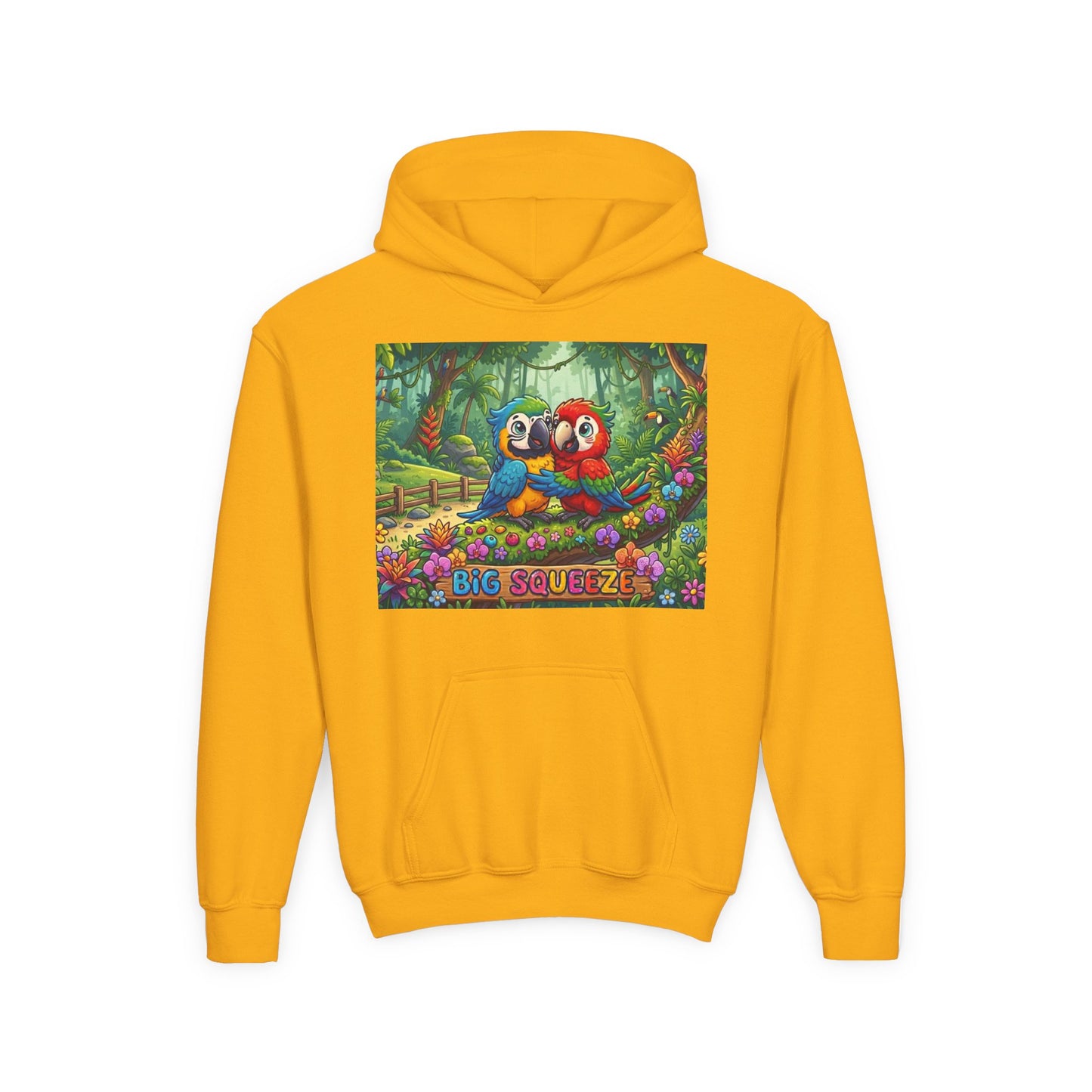 Big Squeeze Macaw Youth Heavy Blend Hooded Sweatshirt