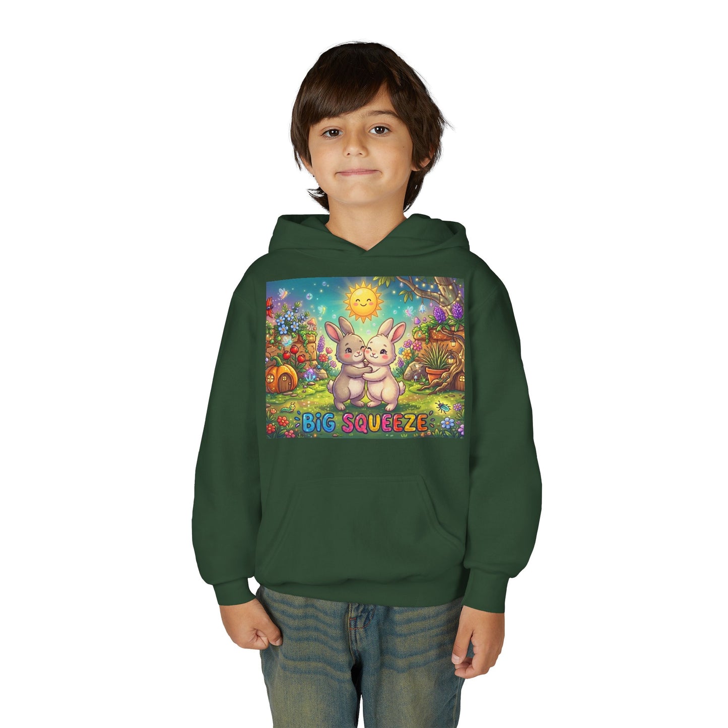Big Squeeze Bunny Youth Heavy Blend Hooded Sweatshirt