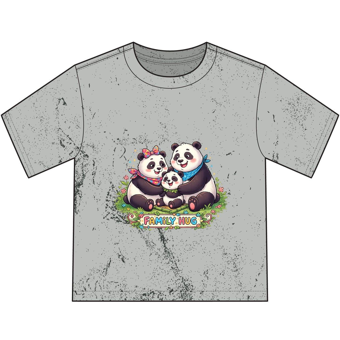 Family Hug Panda Heavyweight Color Blast Youth T-Shirt