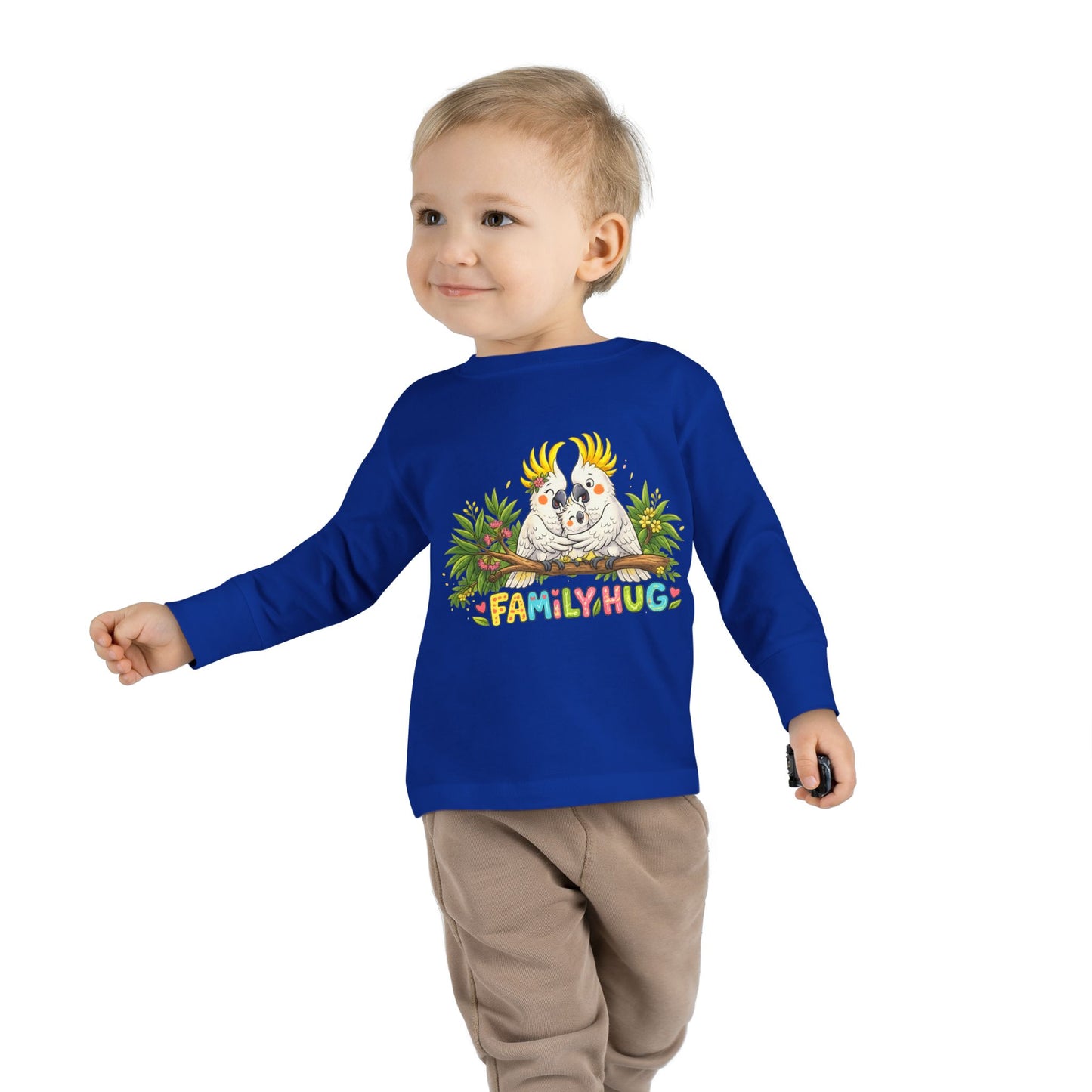 Family Hug Cockatoo Toddler Long Sleeve Tee