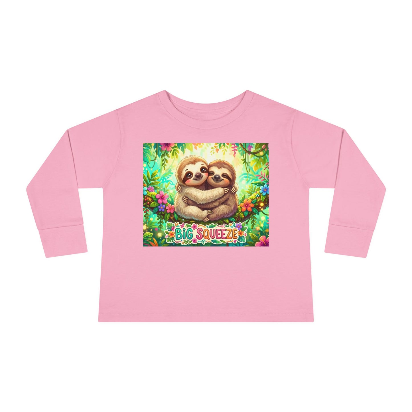 Big Squeeze Sloth Toddler Long Sleeve Tee