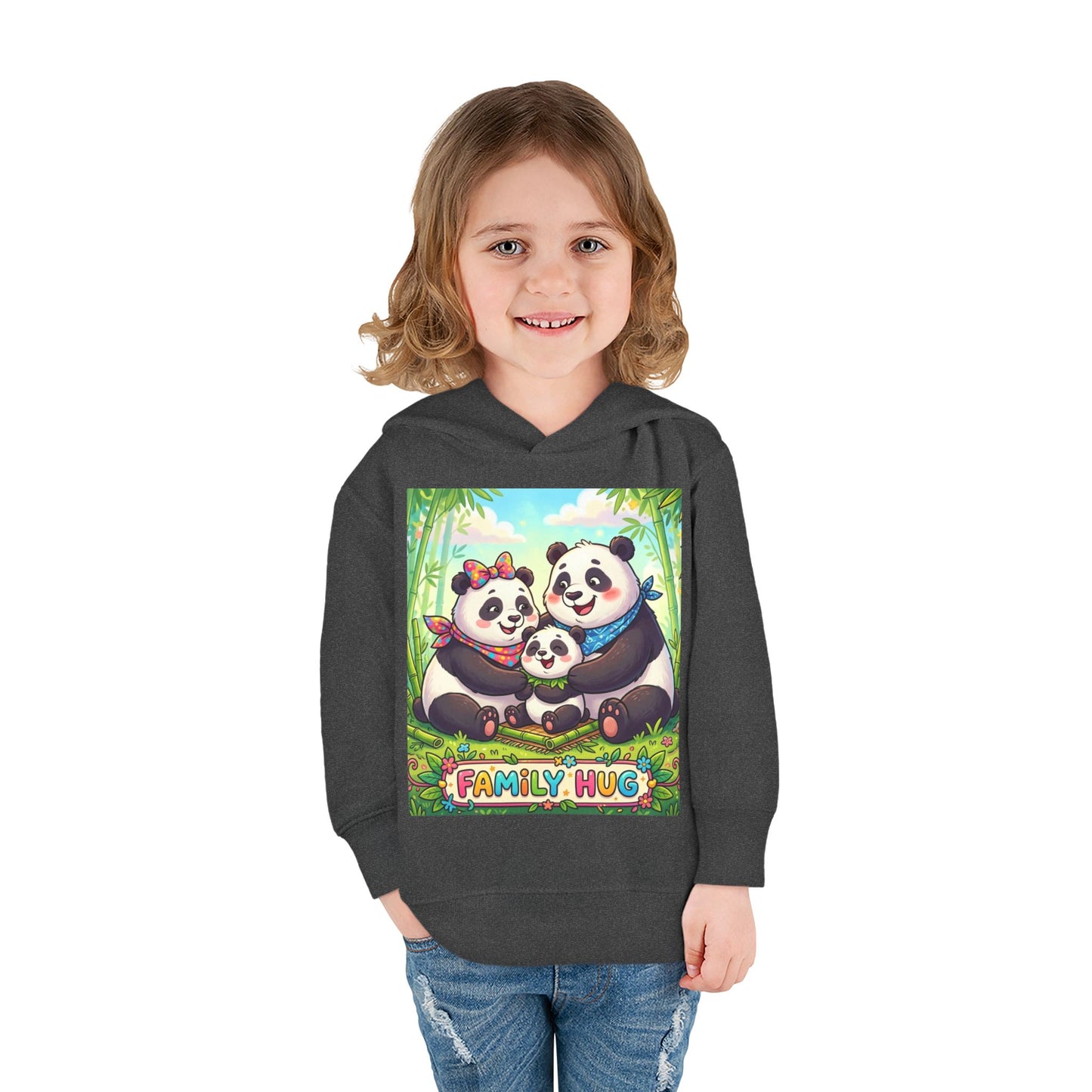 Family Hug Panda Toddler Pullover Fleece Hoodie
