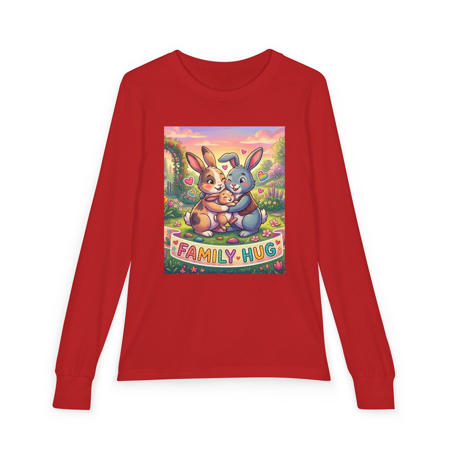 Family Hug Bunny Youth Jersey Long Sleeve Tee