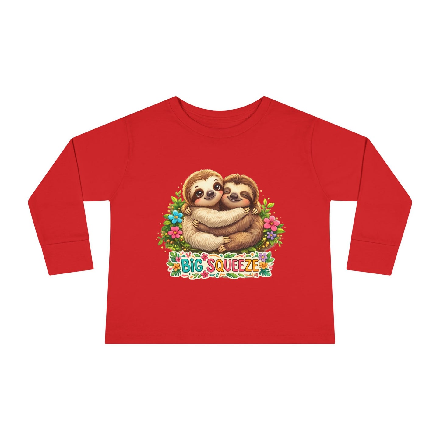 Big Squeeze Sloth Toddler Long Sleeve Tee