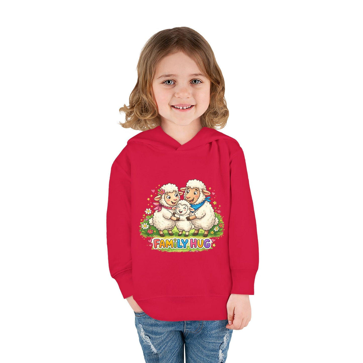 Family Hug Lamb Toddler Pullover Fleece Hoodie