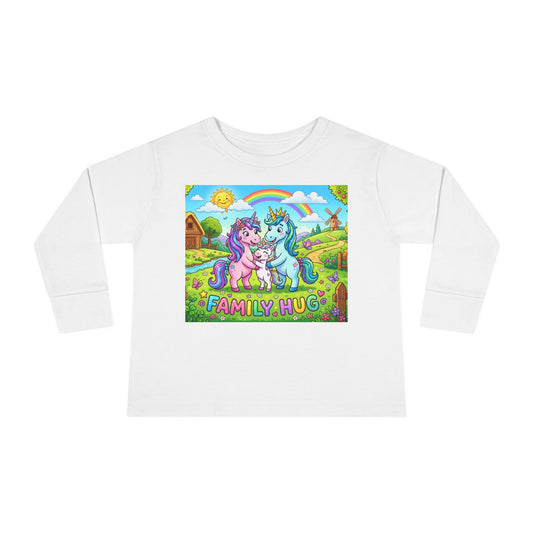 Family Hug Unicorn Toddler Long Sleeve Tee
