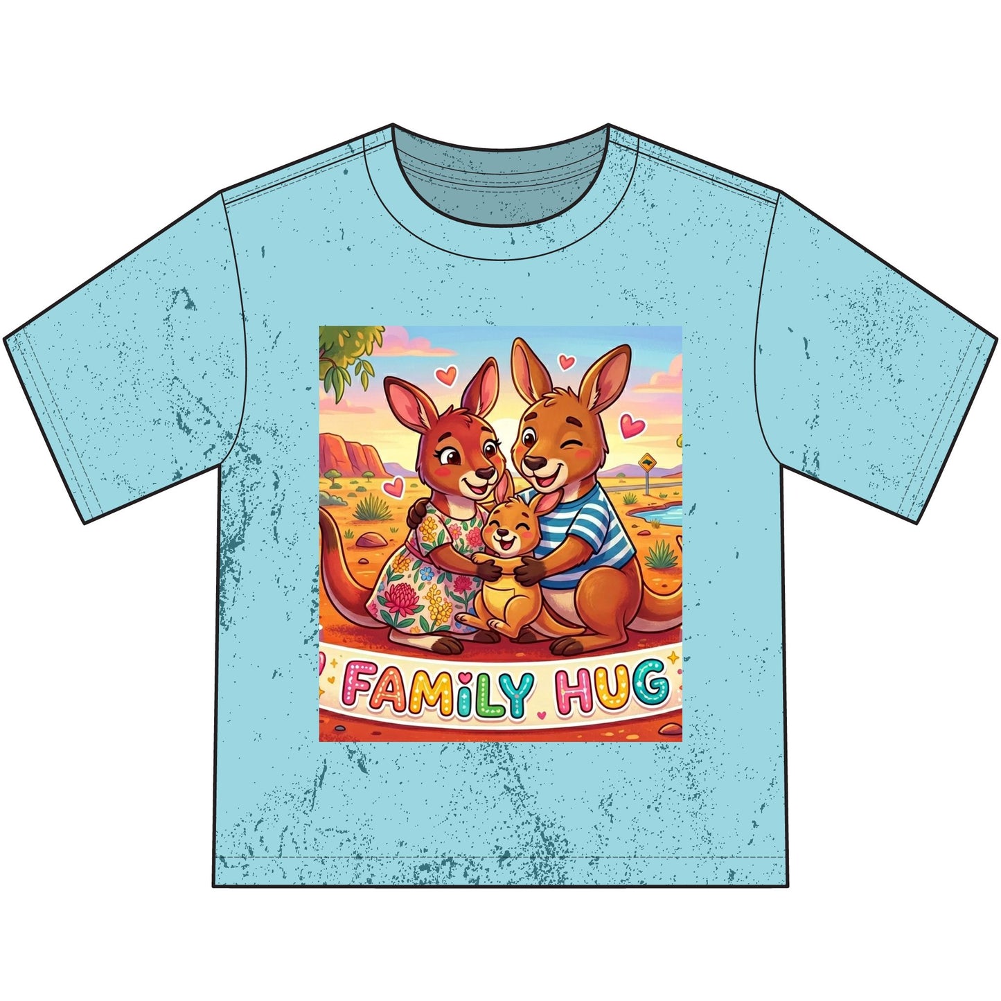 Family Hug Kangaroo Heavyweight Color Blast Youth T-Shirt