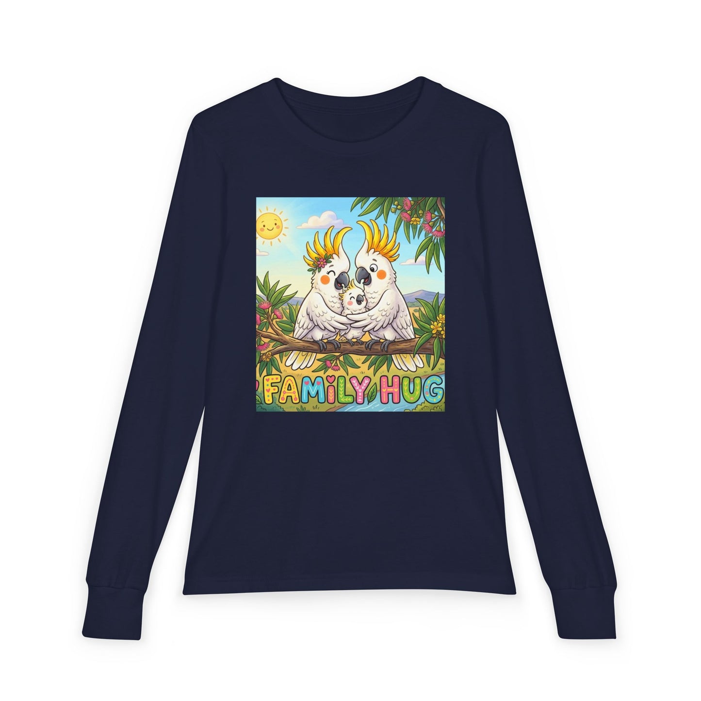 Family Hug Cockatoo Youth Jersey Long Sleeve Tee