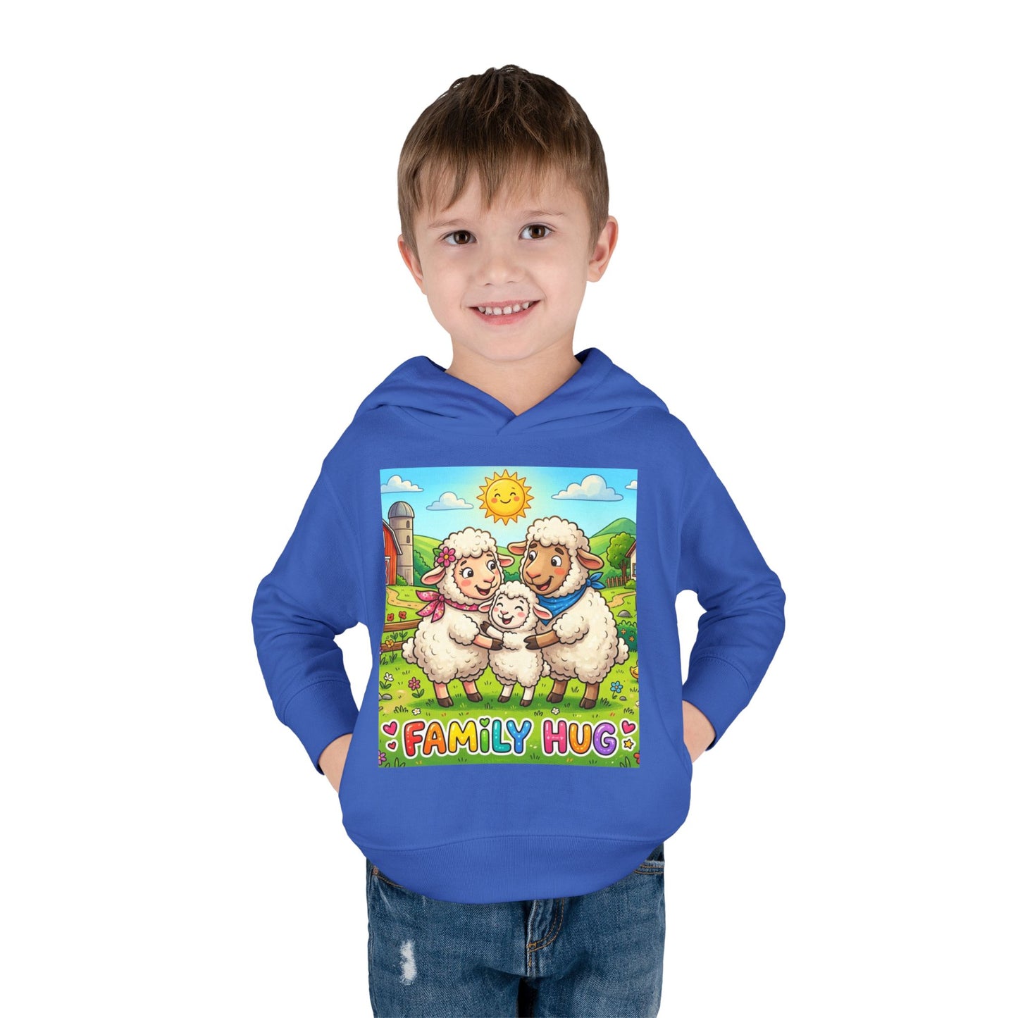 Family Hug Lamb Toddler Pullover Fleece Hoodie