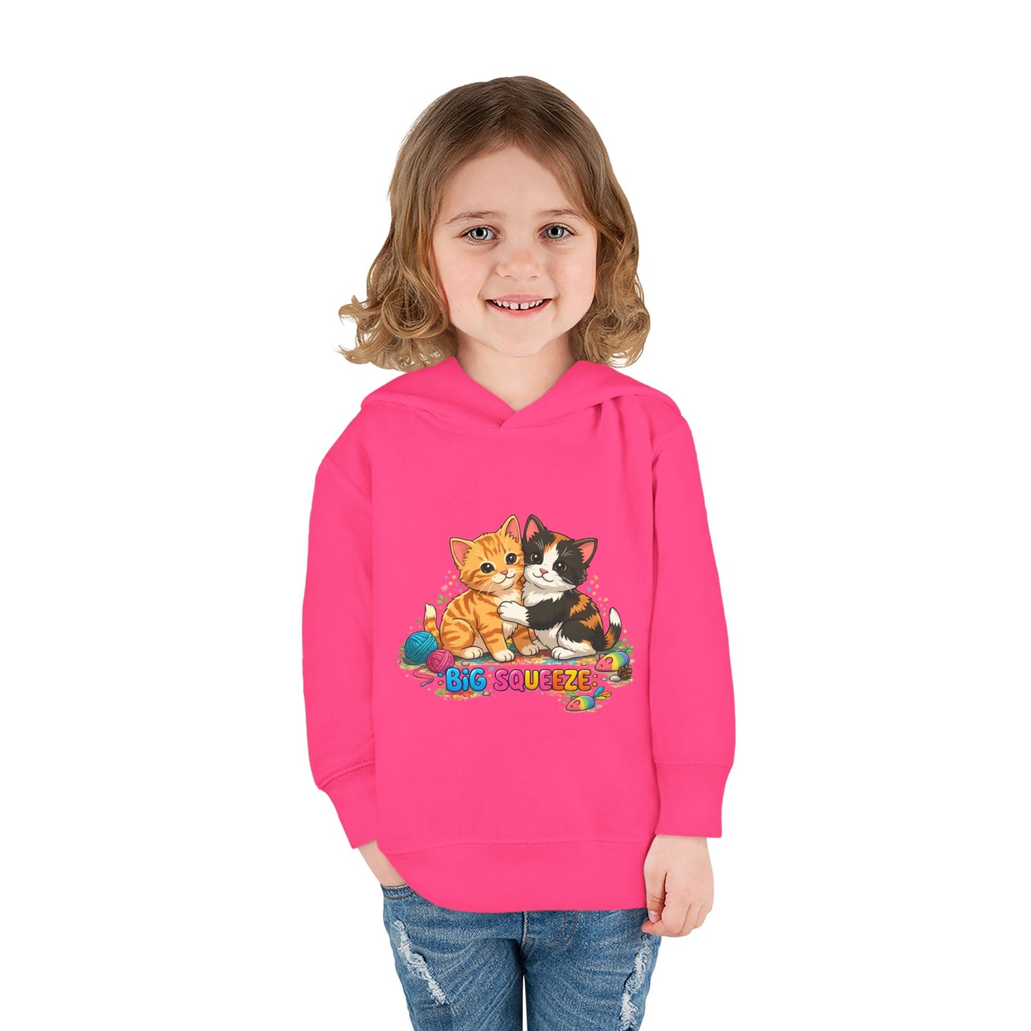 Big Squeeze Kitten Toddler Pullover Fleece Hoodie
