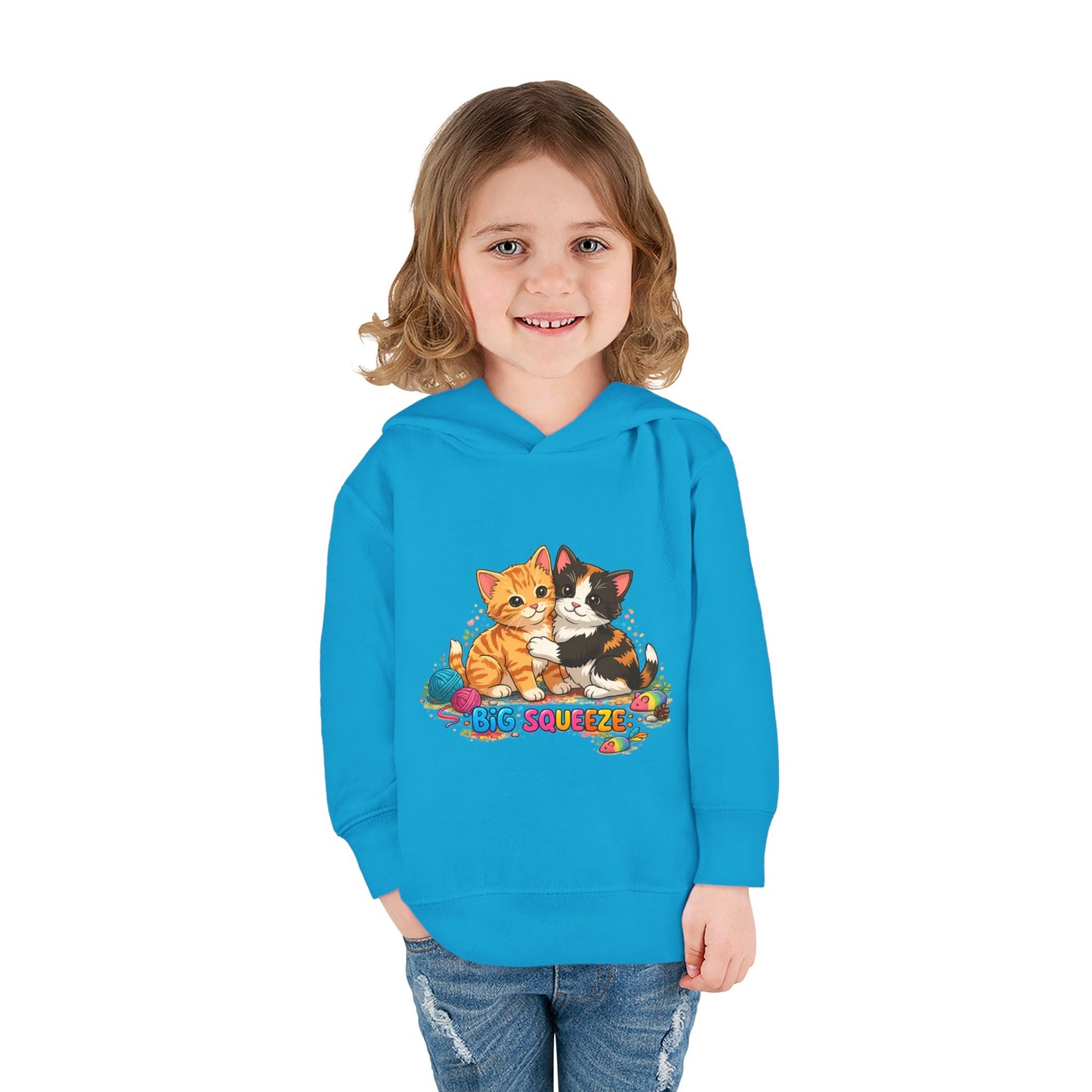 Big Squeeze Kitten Toddler Pullover Fleece Hoodie