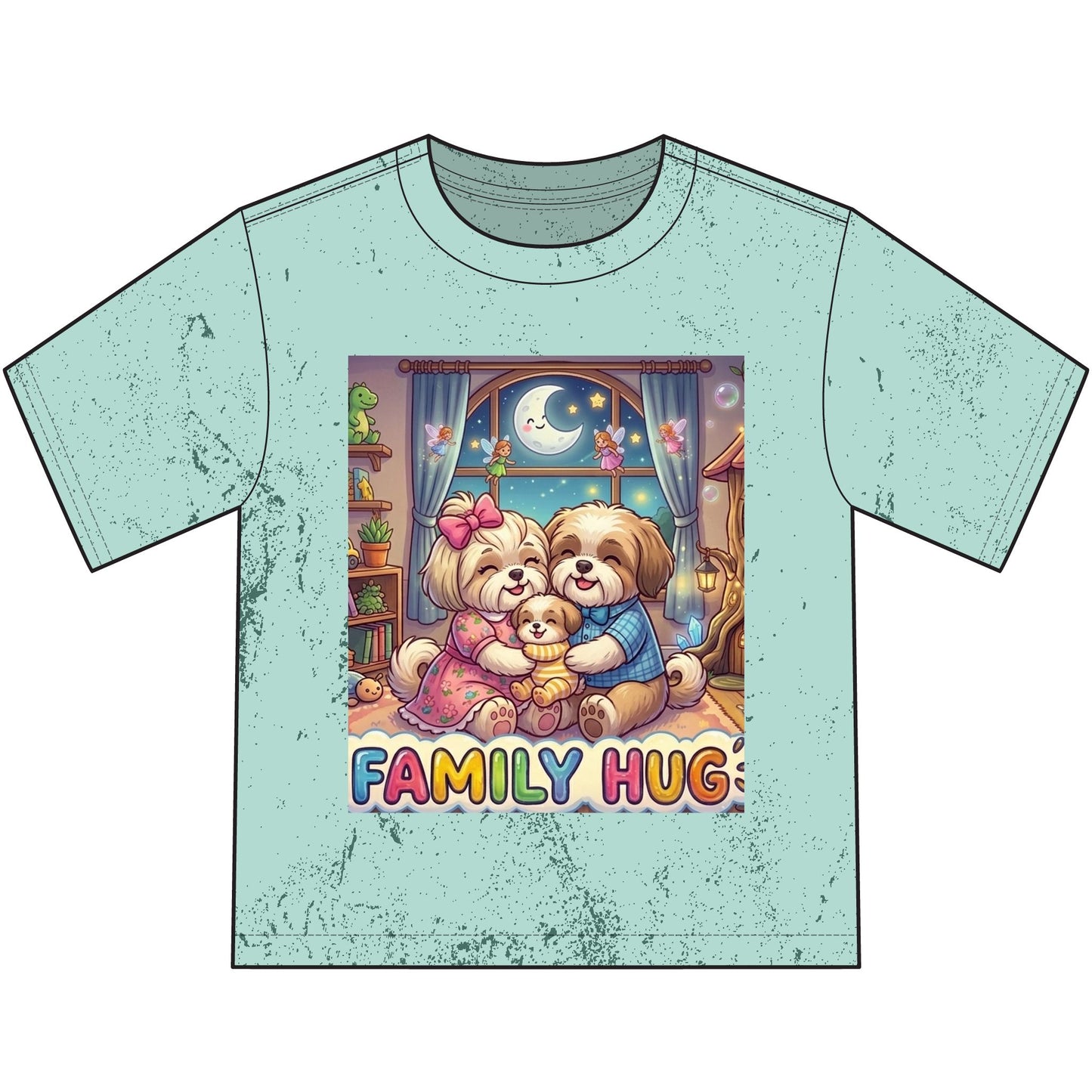 Family Hug Shih Tzu Heavyweight Color Blast Youth T-Shirt