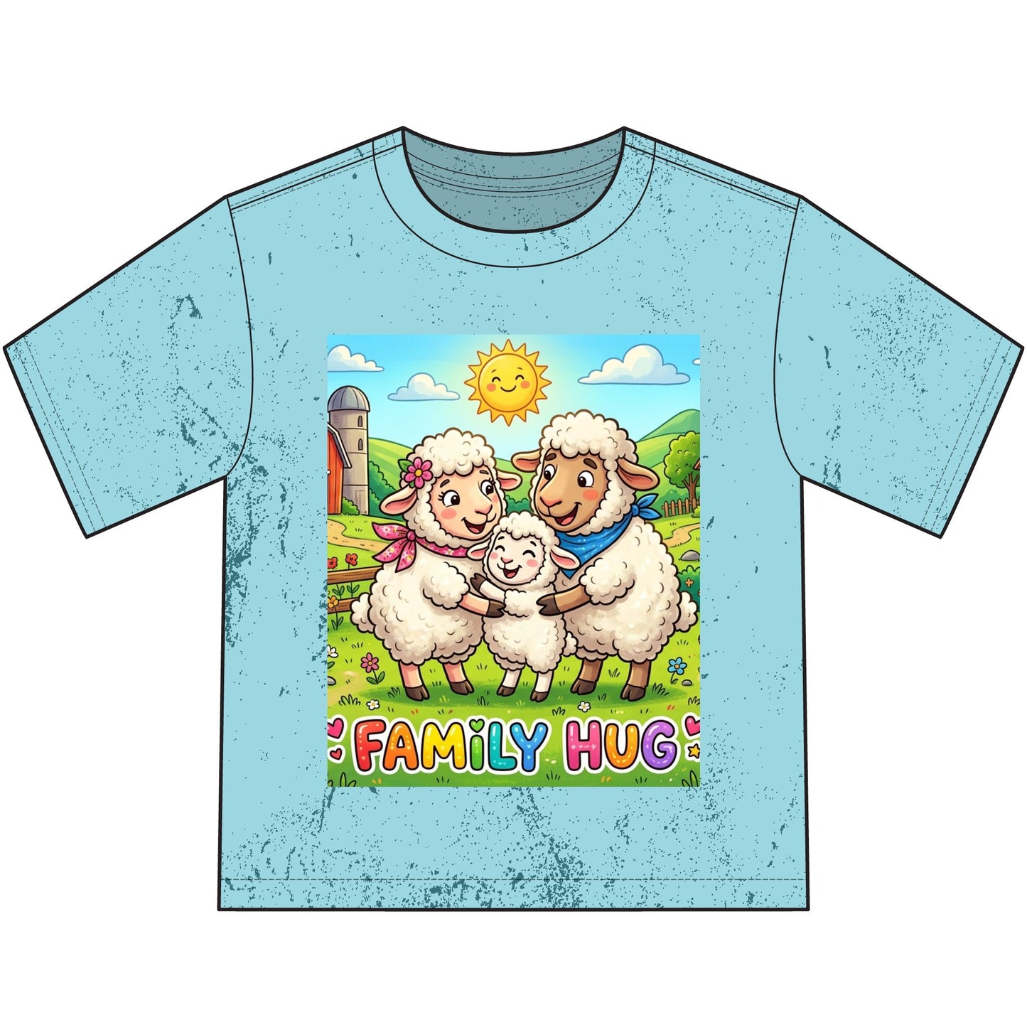 Family Hug Lamb Heavyweight Color Blast Youth T-Shirt