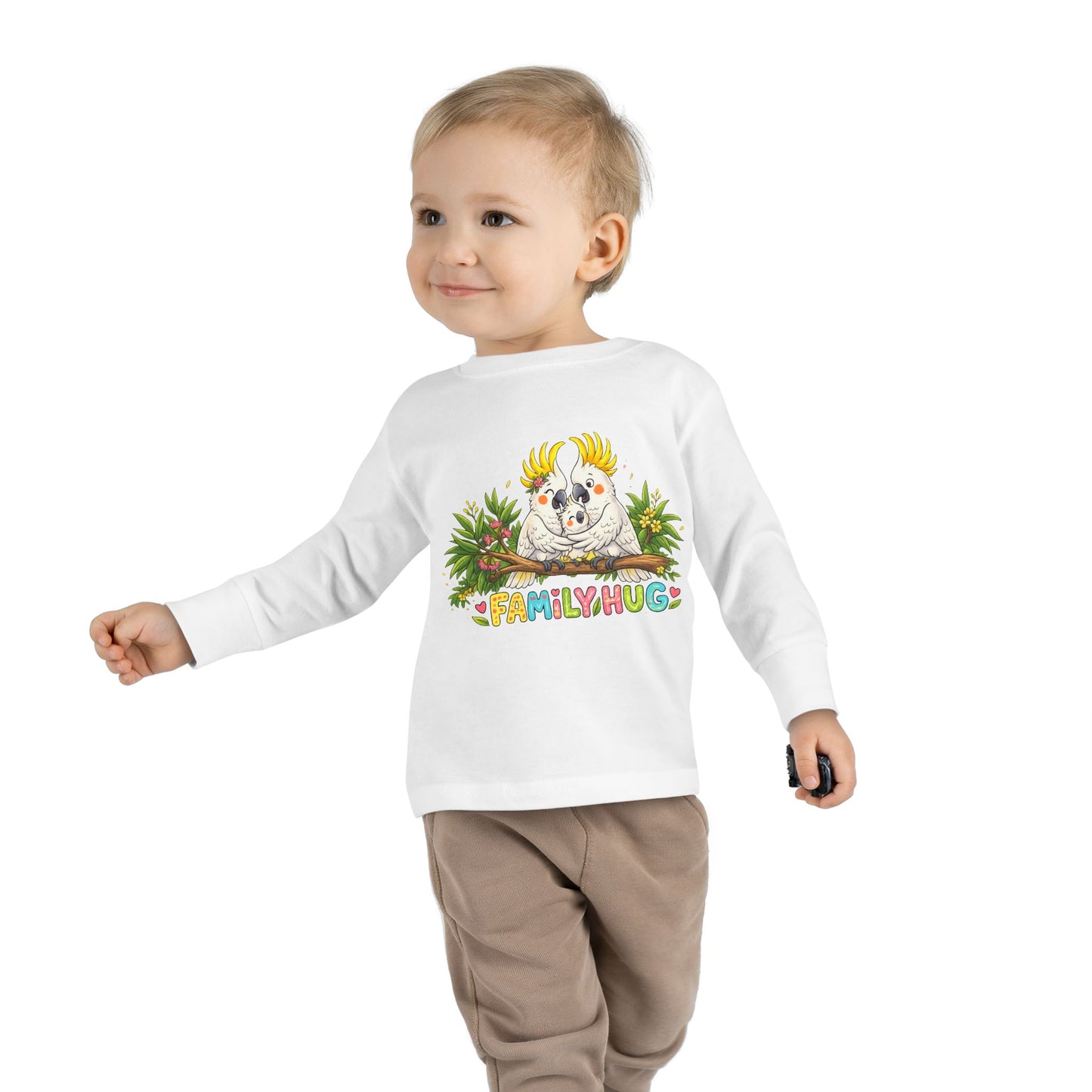 Family Hug Cockatoo Toddler Long Sleeve Tee
