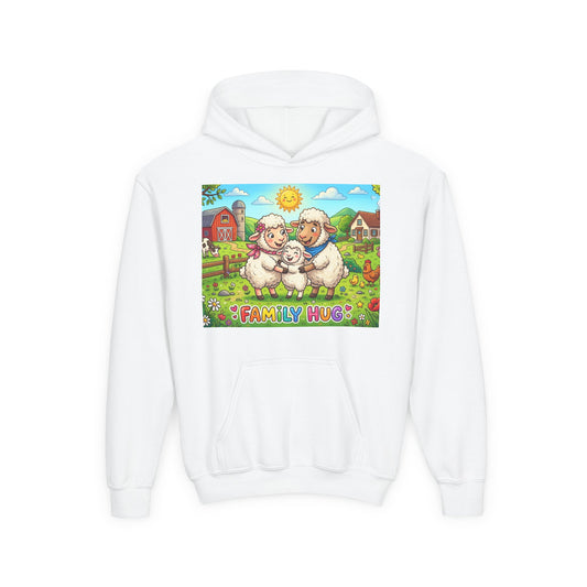 Family Hug Lamb Youth Heavy Blend Hooded Sweatshirt