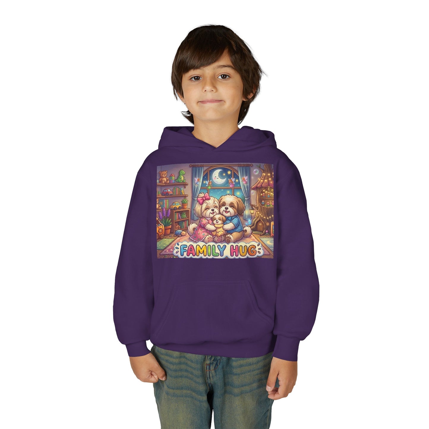 Family Hug Shih Tzu Youth Heavy Blend Hooded Sweatshirt