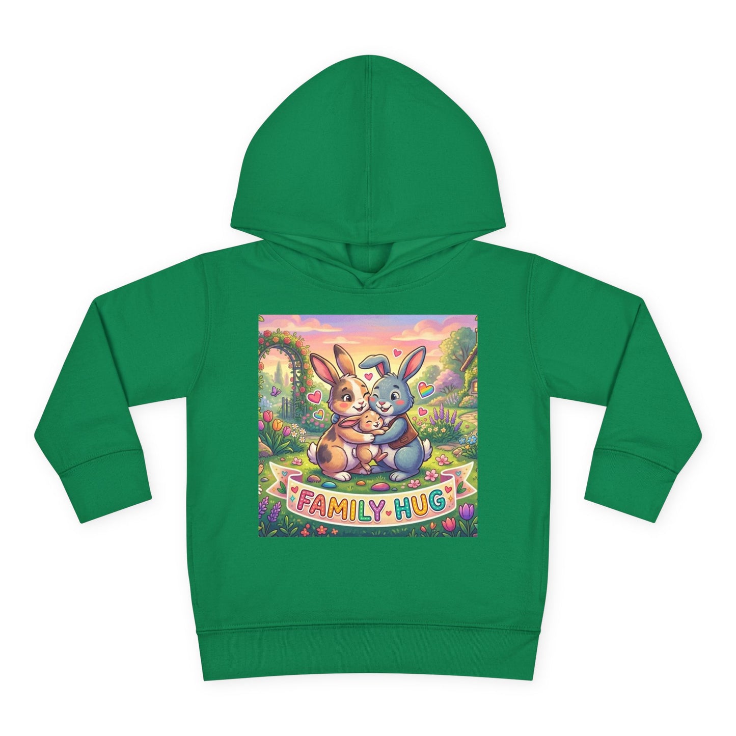 Family Hug Bunny Toddler Pullover Fleece Hoodie