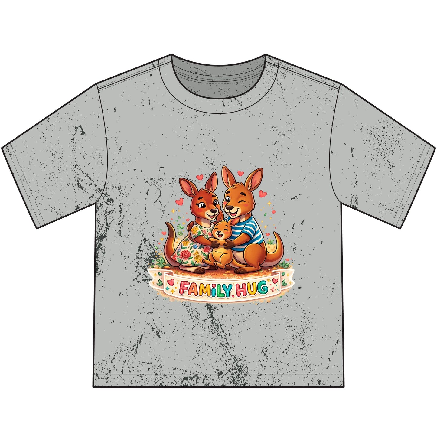 Family Hug Kangaroo Heavyweight Color Blast Youth T-Shirt