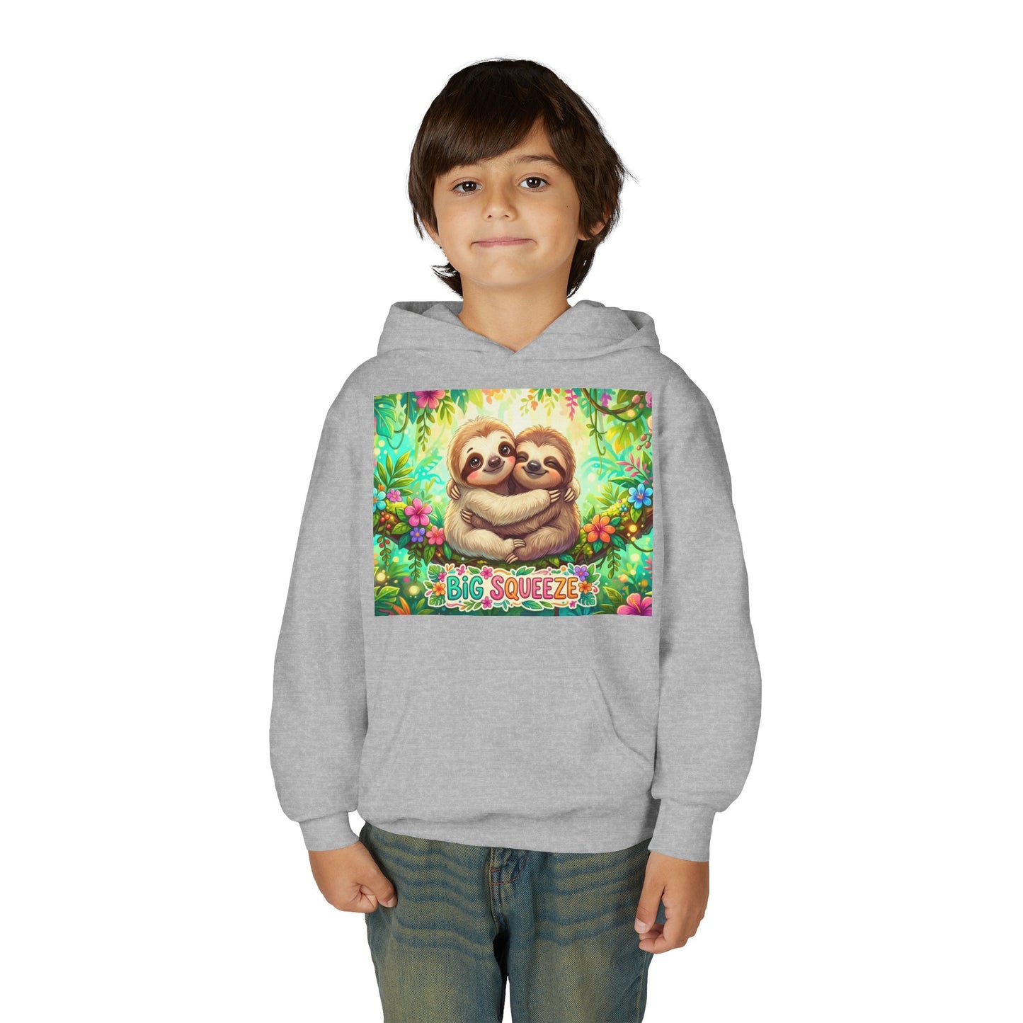 Big Squeeze Sloth Youth Heavy Blend Hooded Sweatshirt